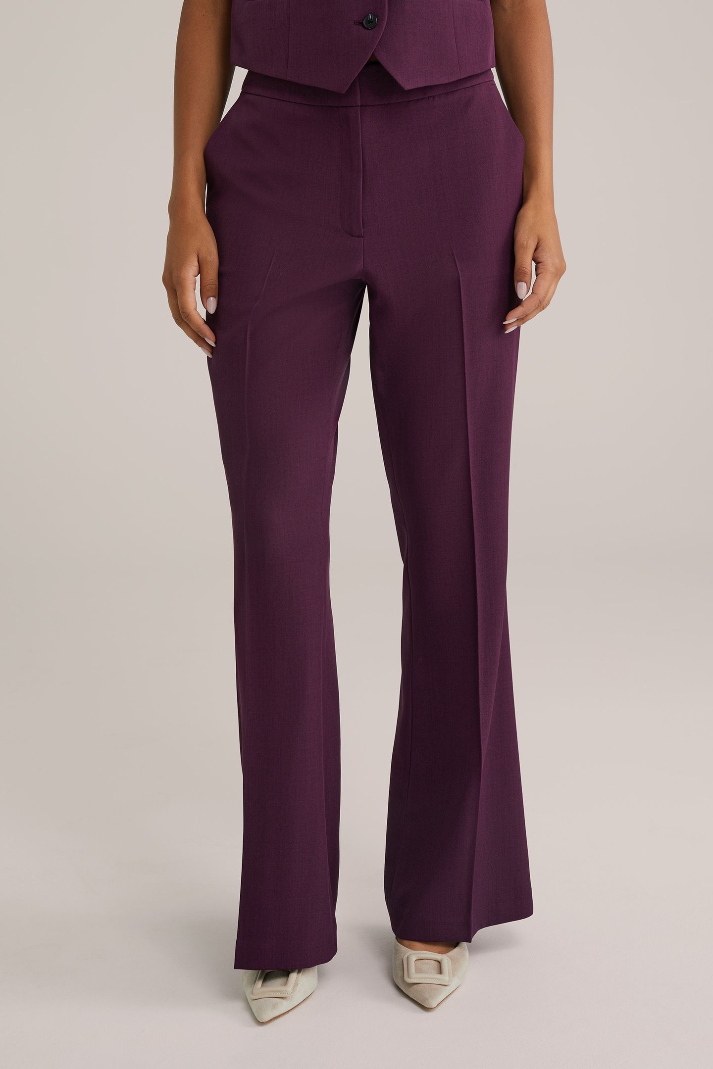 TROUSER AUBERGINE 1