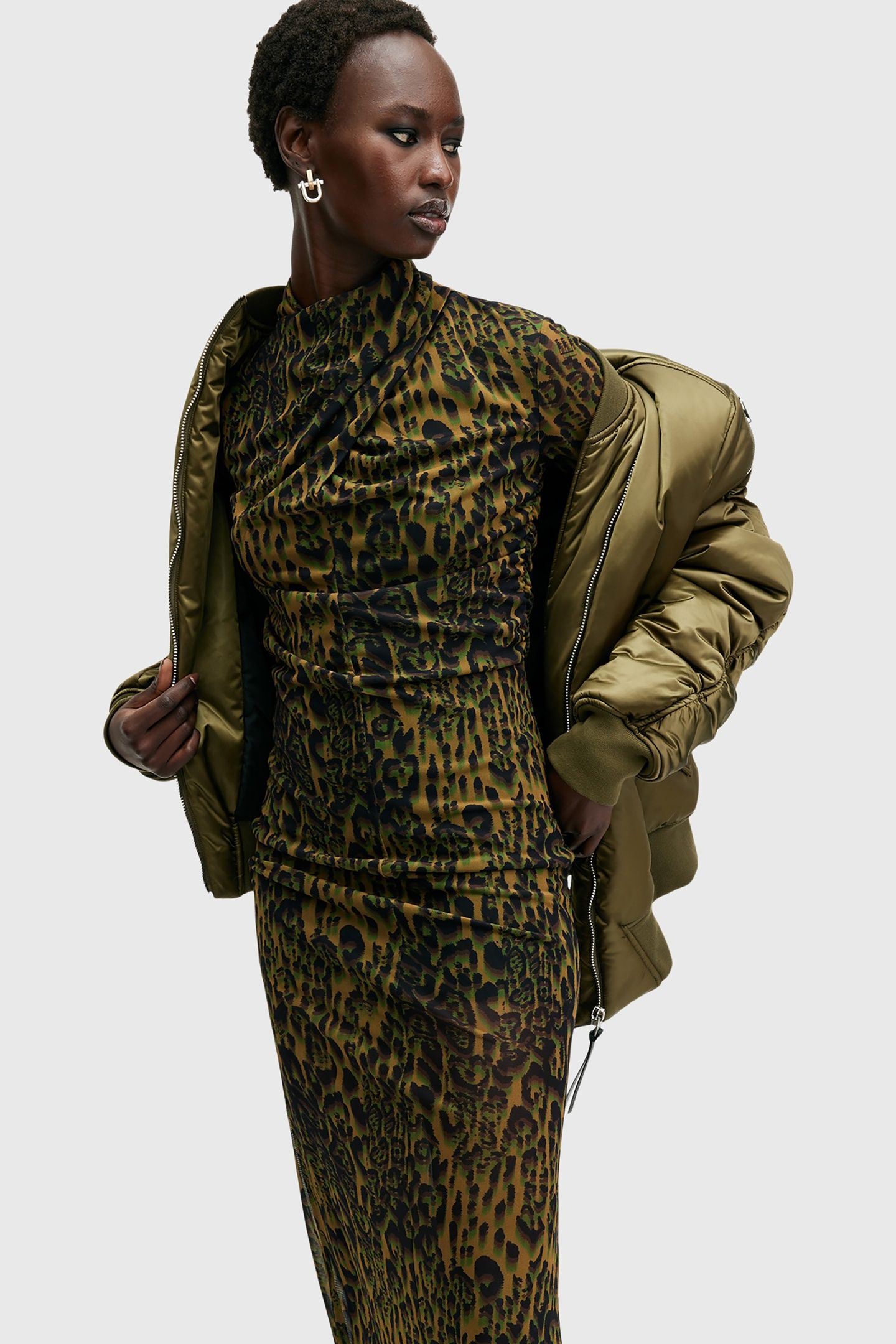 TIA MESH DRESS TERESA KHAKI GREEN 7