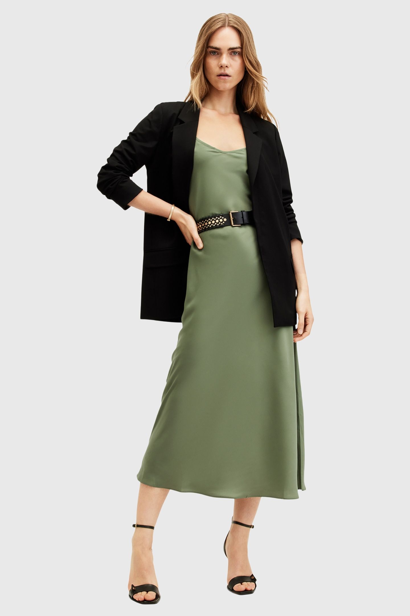 BRYONY DRESS OIL GREEN 1