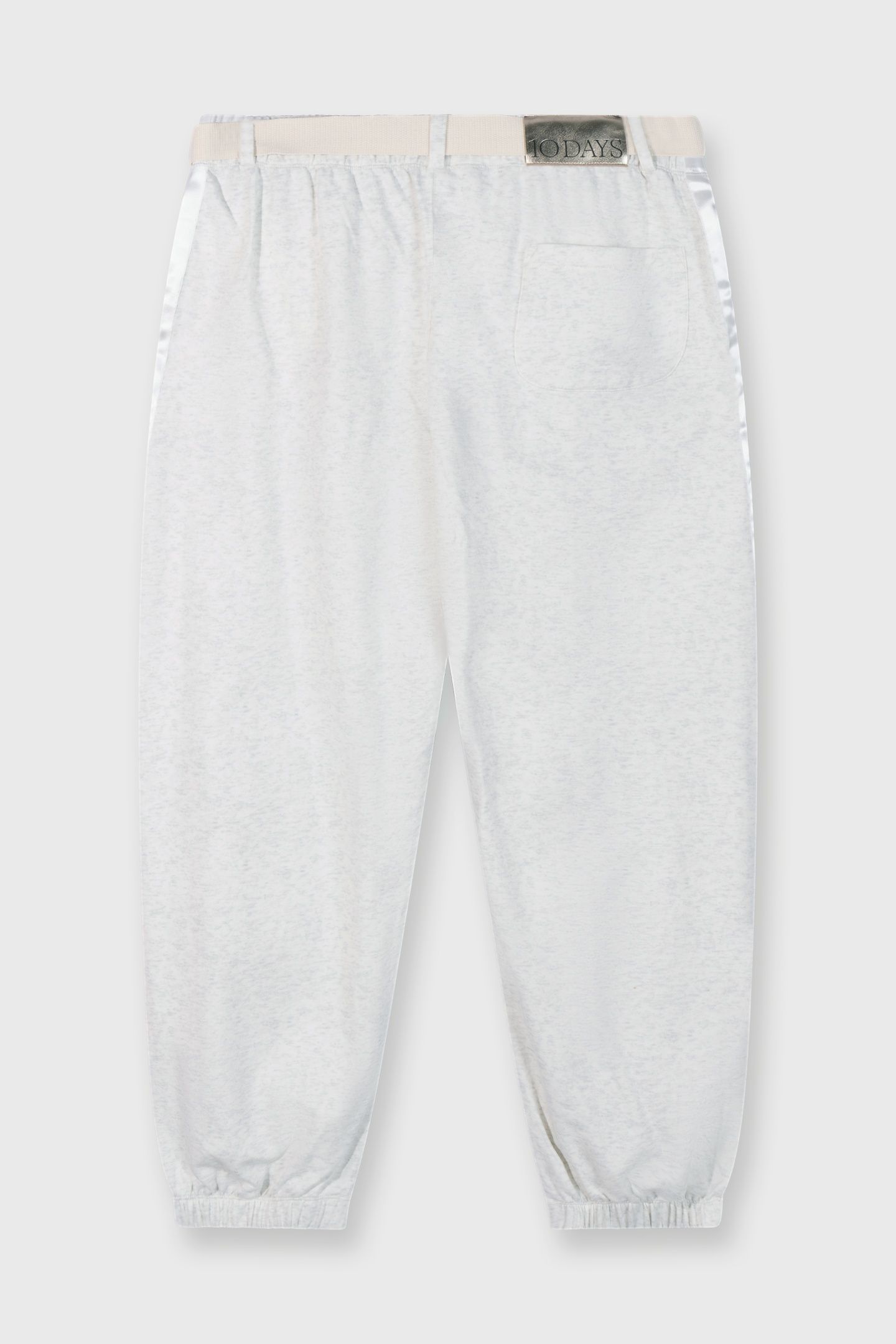BELTED BAR JOGGER FLEECE WHITE MELEE 2