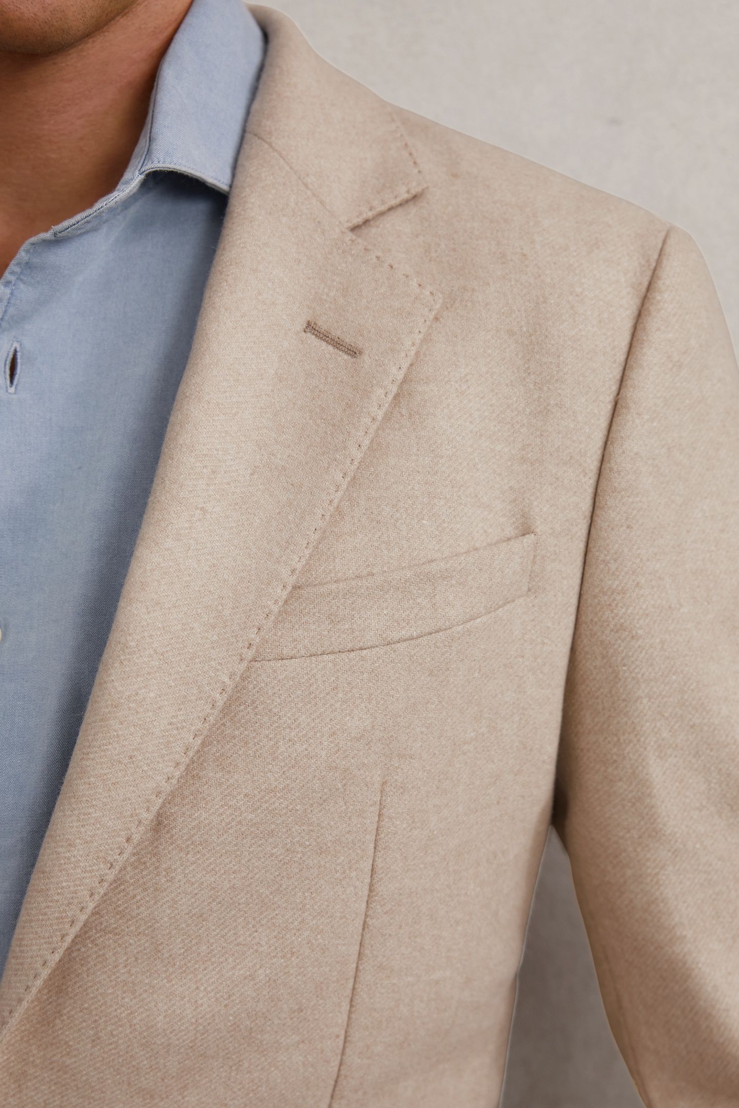 SB NOTCH FLANNEL BLAZER OATMEAL BROWN 4