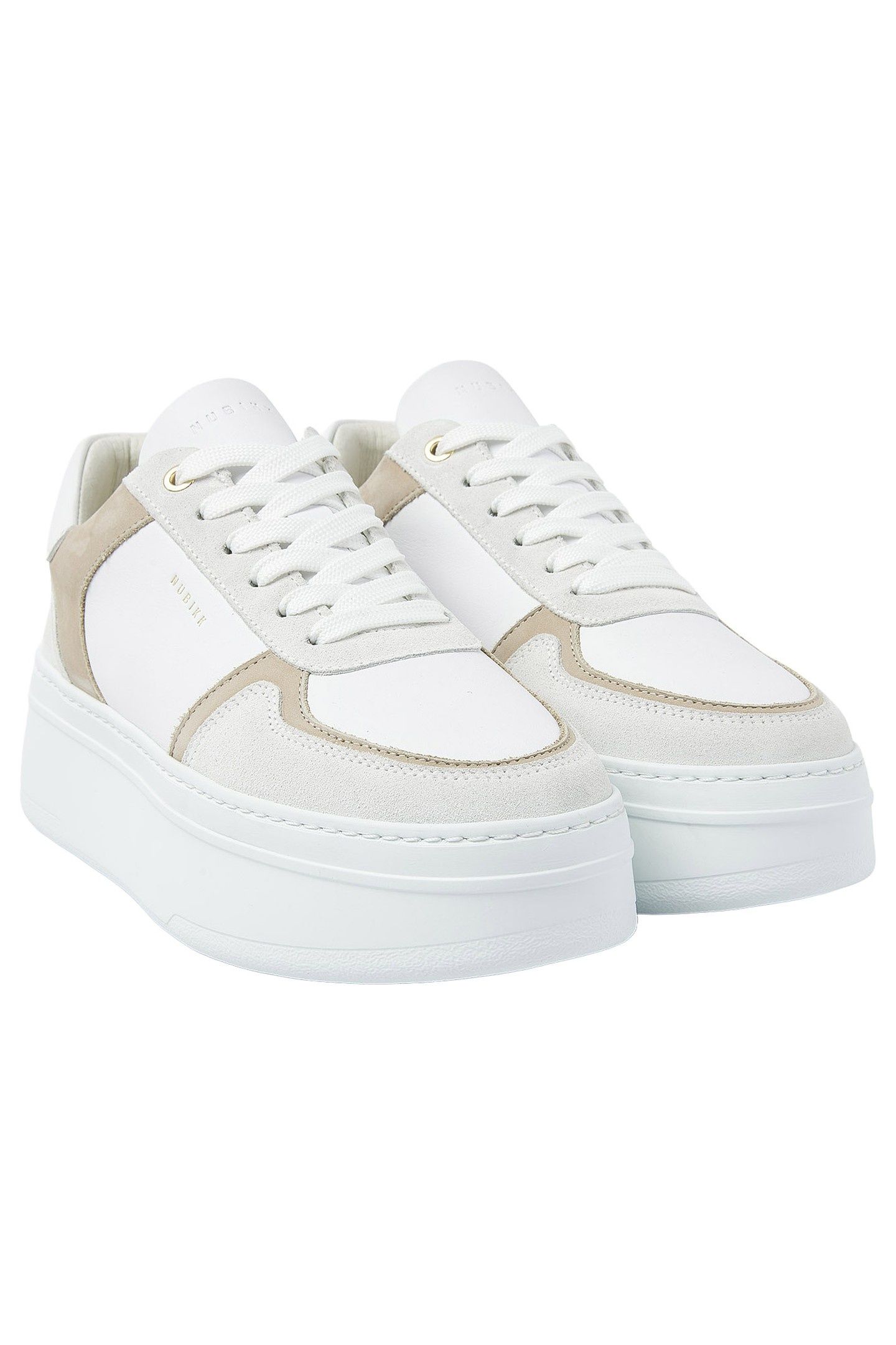 BAYOU PLATFORM WHITE LEATHER - TAUPE 2