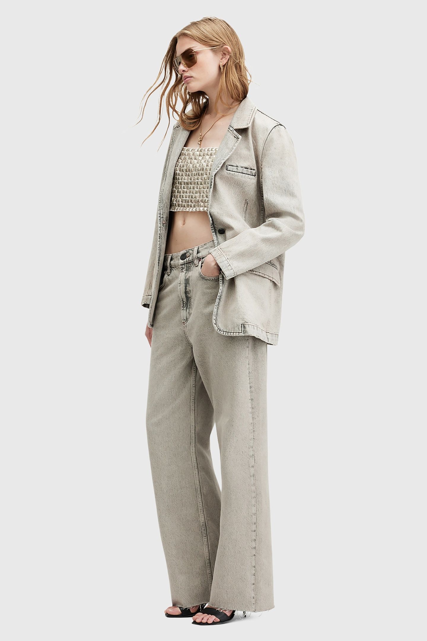 EVER DENIM BLAZER SAND GREY 3