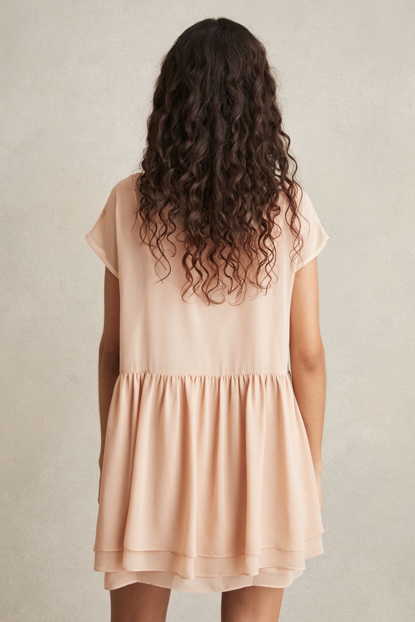 SHORT RUFFLE DRESS PALE PINK 2