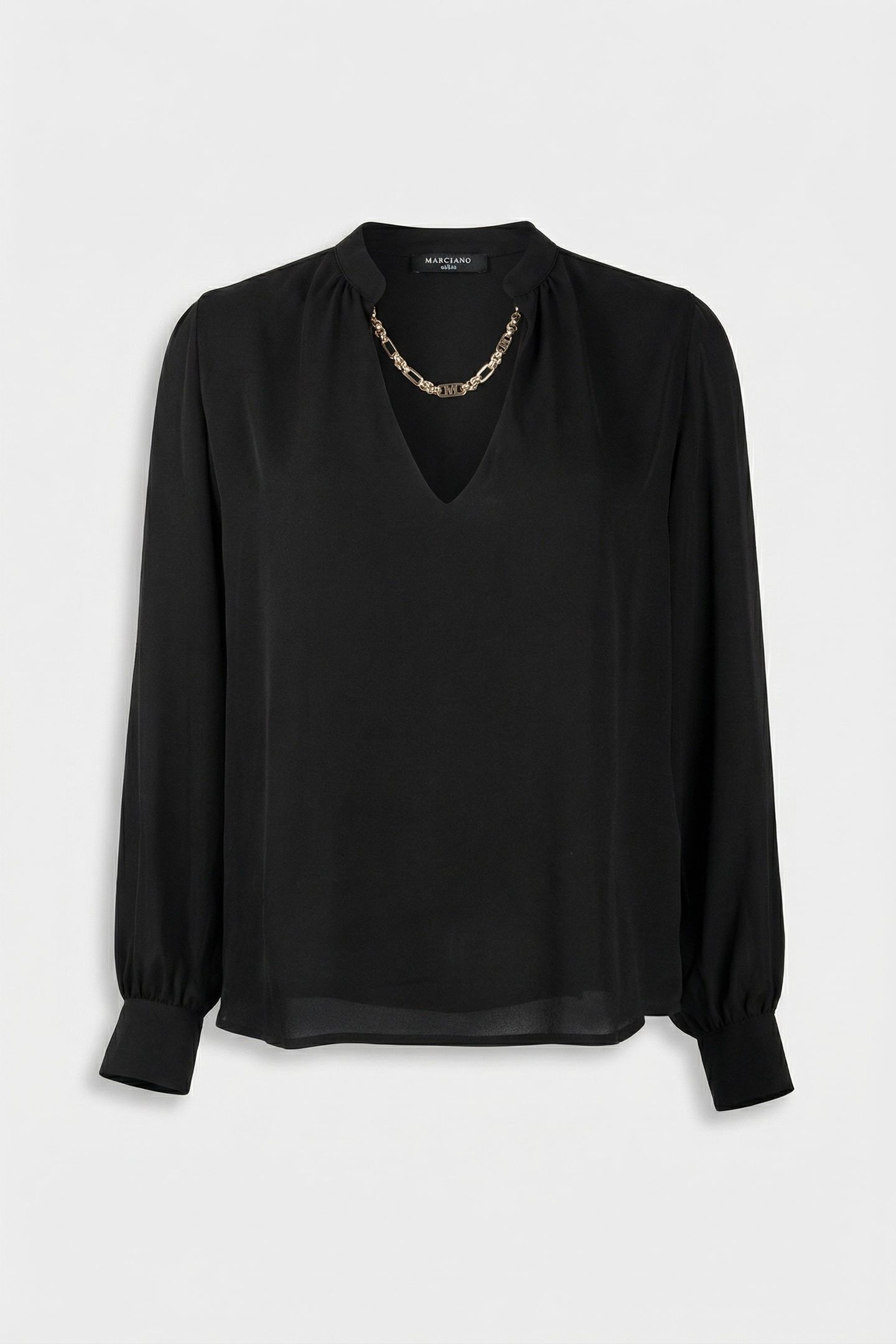 MARCIANO BY GUESS GRETA LS TOP W/ CHAIN JET BLACK 3