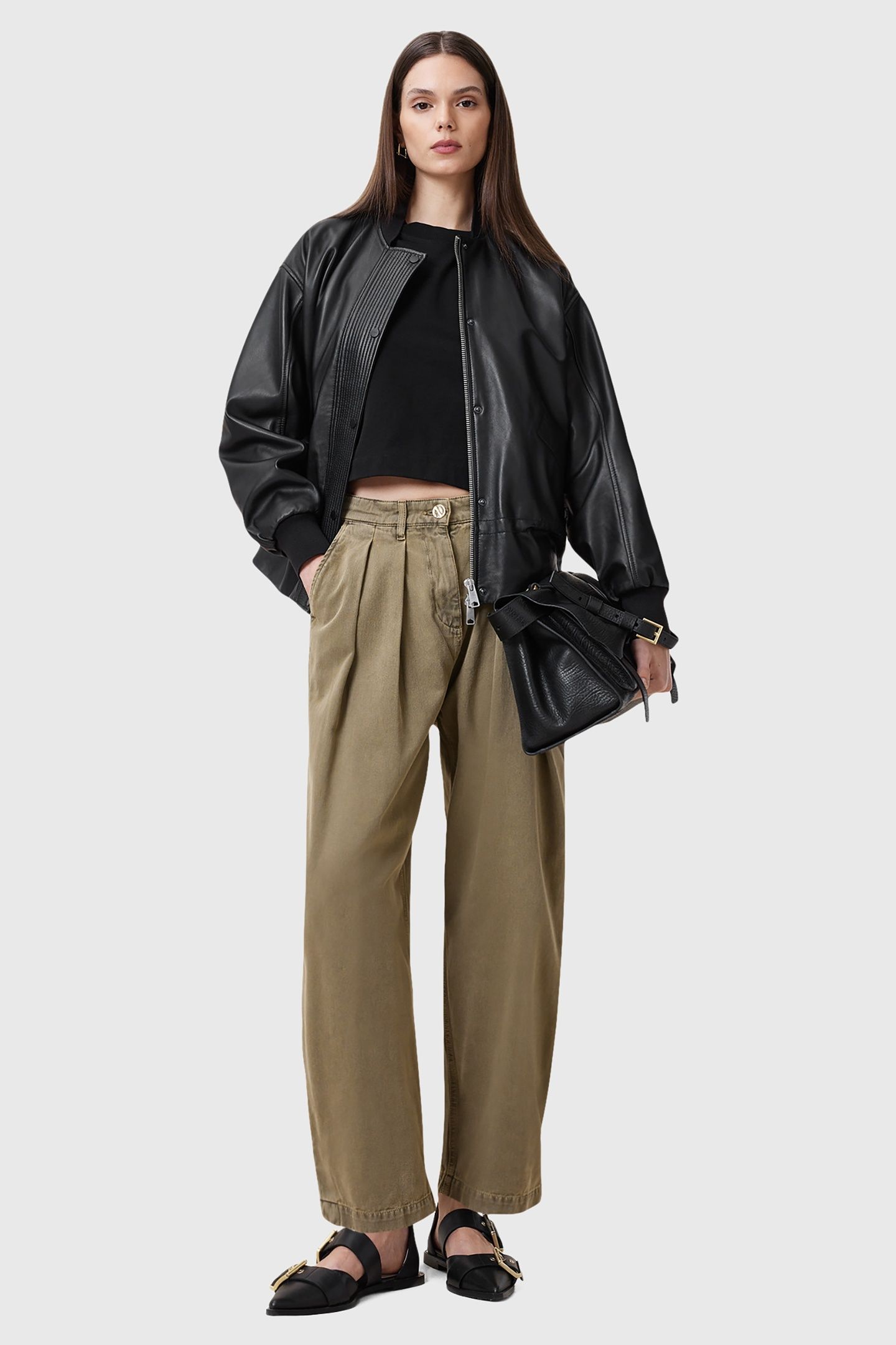 BECCA DENIM TROUSER KHAKI GREEN 2