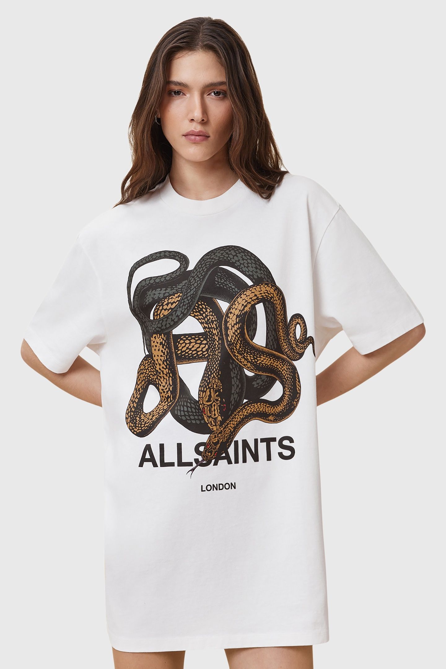 RETICULATE TEE DRESS CHALK WHITE 3