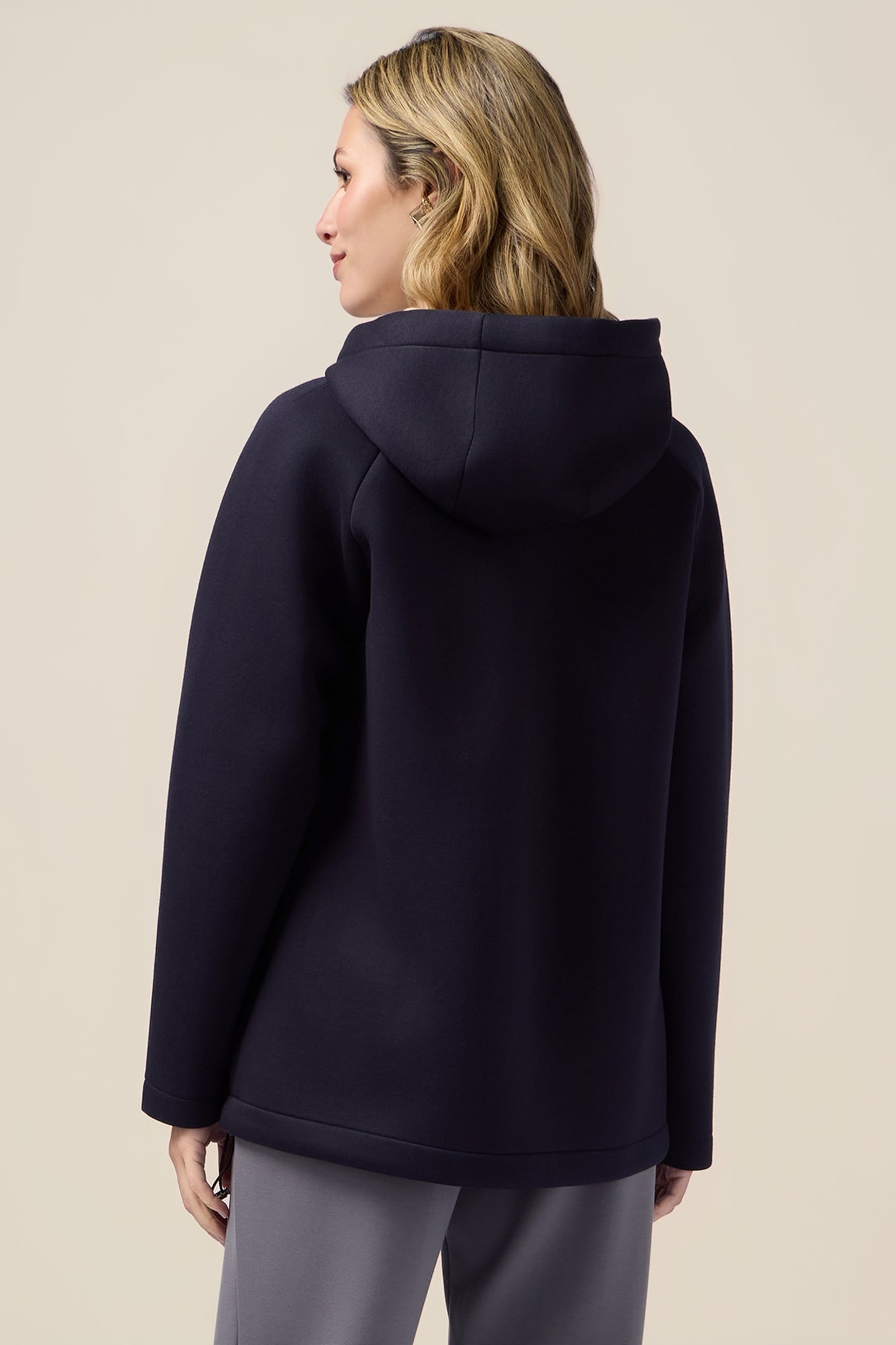 SWEATSHIRT JACKET IN SCUBA FABRIC BLUE 5