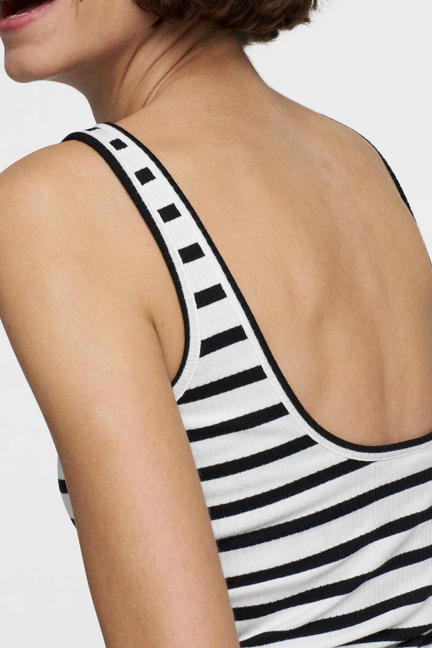 BALLET TOP BACK SCOOP STRIPES ECRU/BLACK 4
