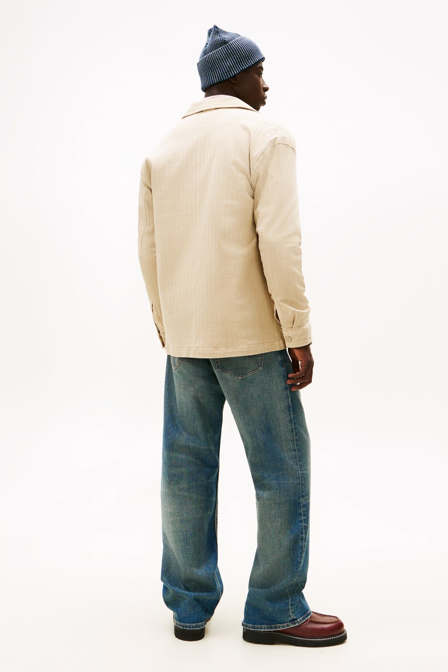 OVERSIZED FIT HERRINGBONE TWILL OVERSHIRT GULF SAND 3