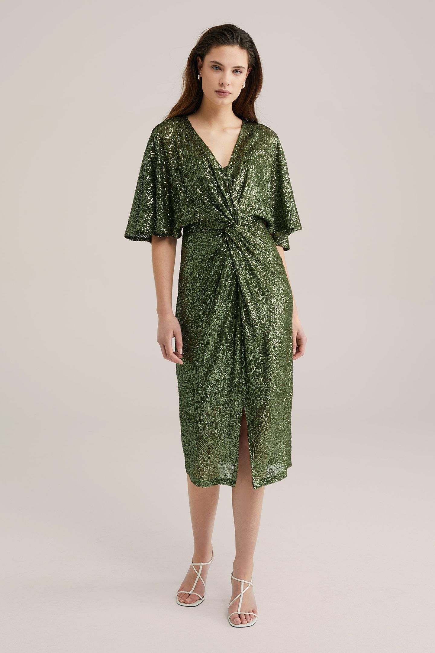 DRESS MID LENGTH DARK GREEN 2