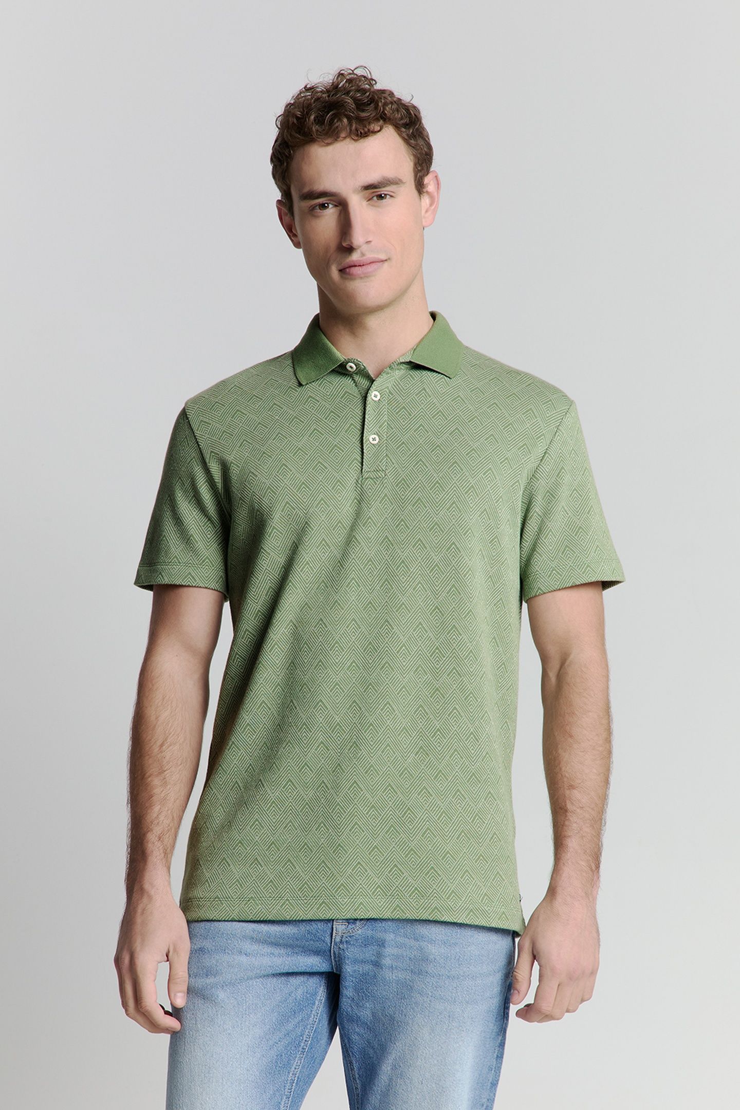 POLO 2 COLOURED JACQUARD GREEN 1
