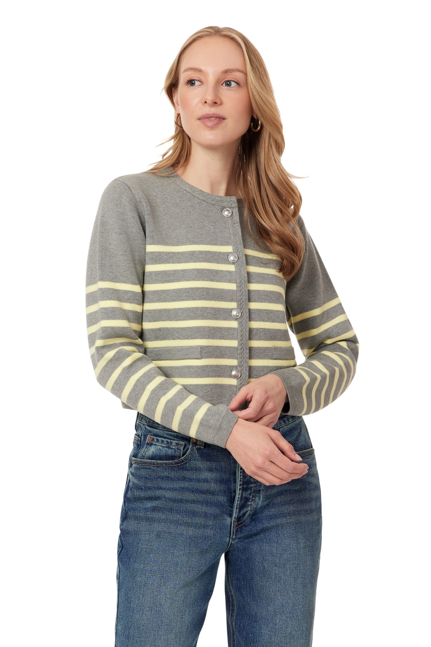 SWEATER MEDIUM GREY HEATHER/YOUNG WHEAT 4