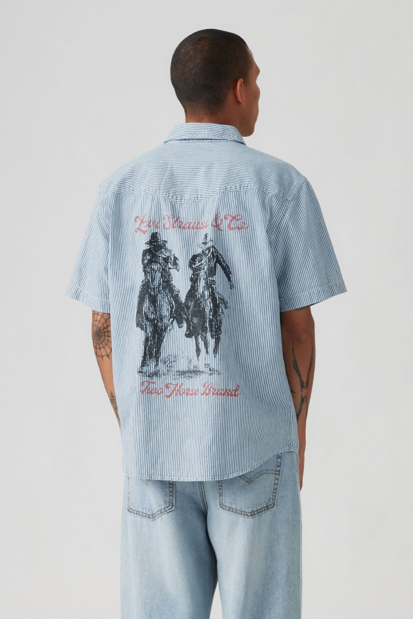 SHORT SLEEVE RELAXED WESTERN SHIRT BLUE 3