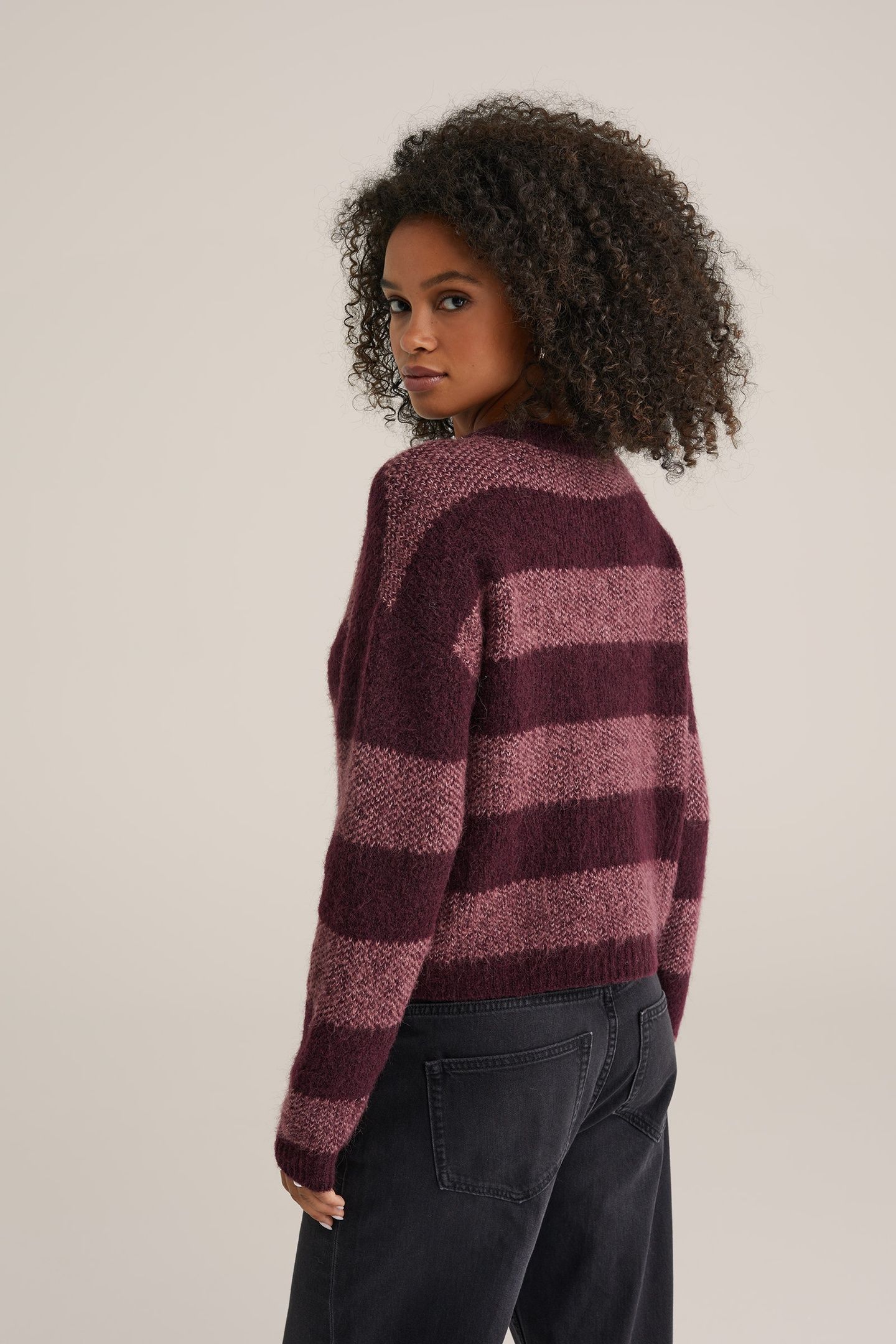 KNITTED CARDIGAN AUBERGINE 2