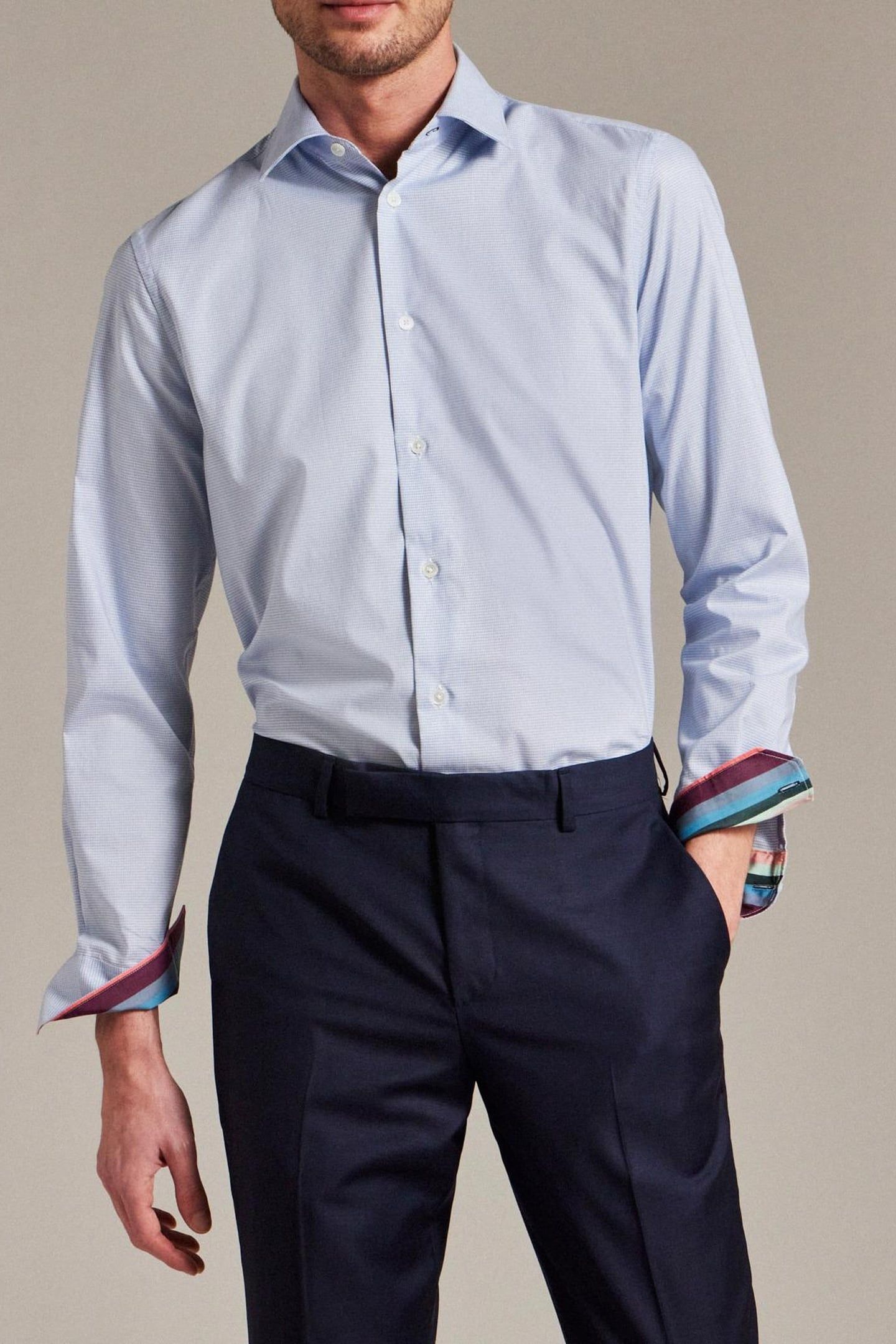S/C TAILORED FIT SHIRT BLUE 1