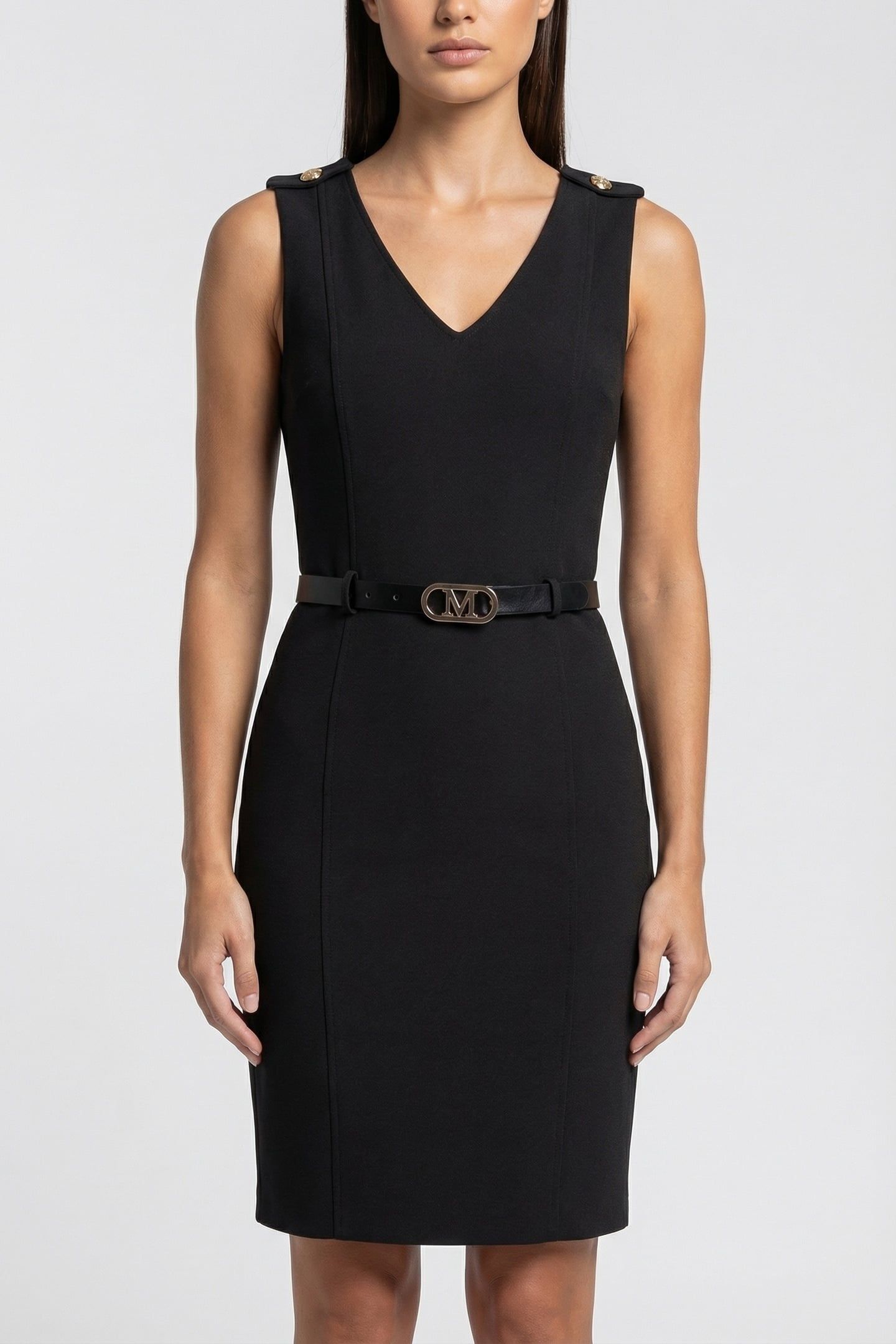 MARCIANO BY GUESS MASHA BELTED DRESS JET BLACK 1
