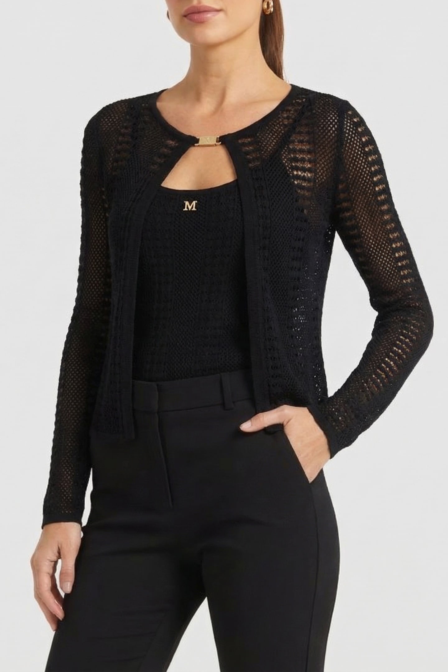 MARCIANO BY GUESS EMMA TWIN SET SWEATER JET BLACK 1
