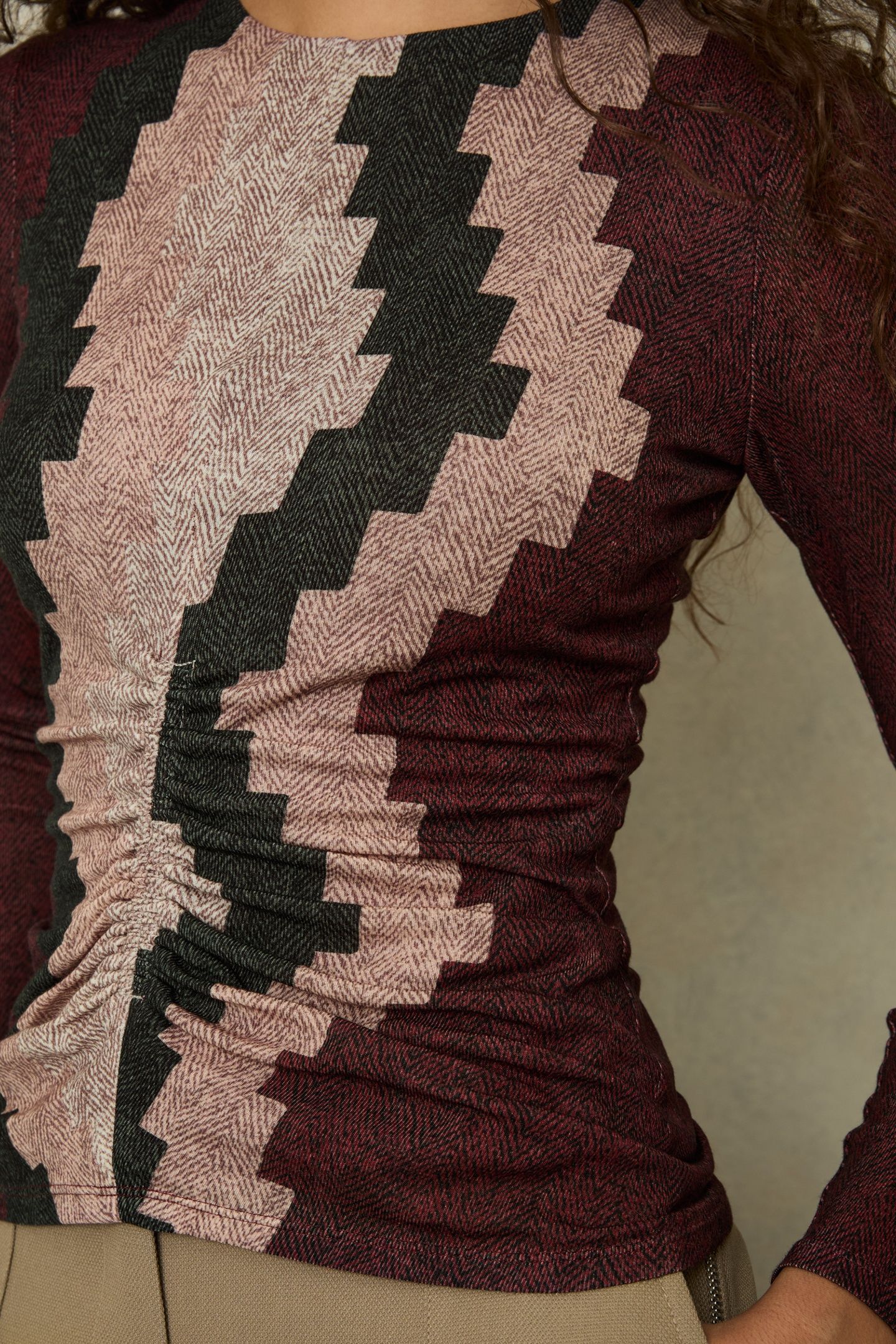 PRINTED TOP BURGUNDY 4