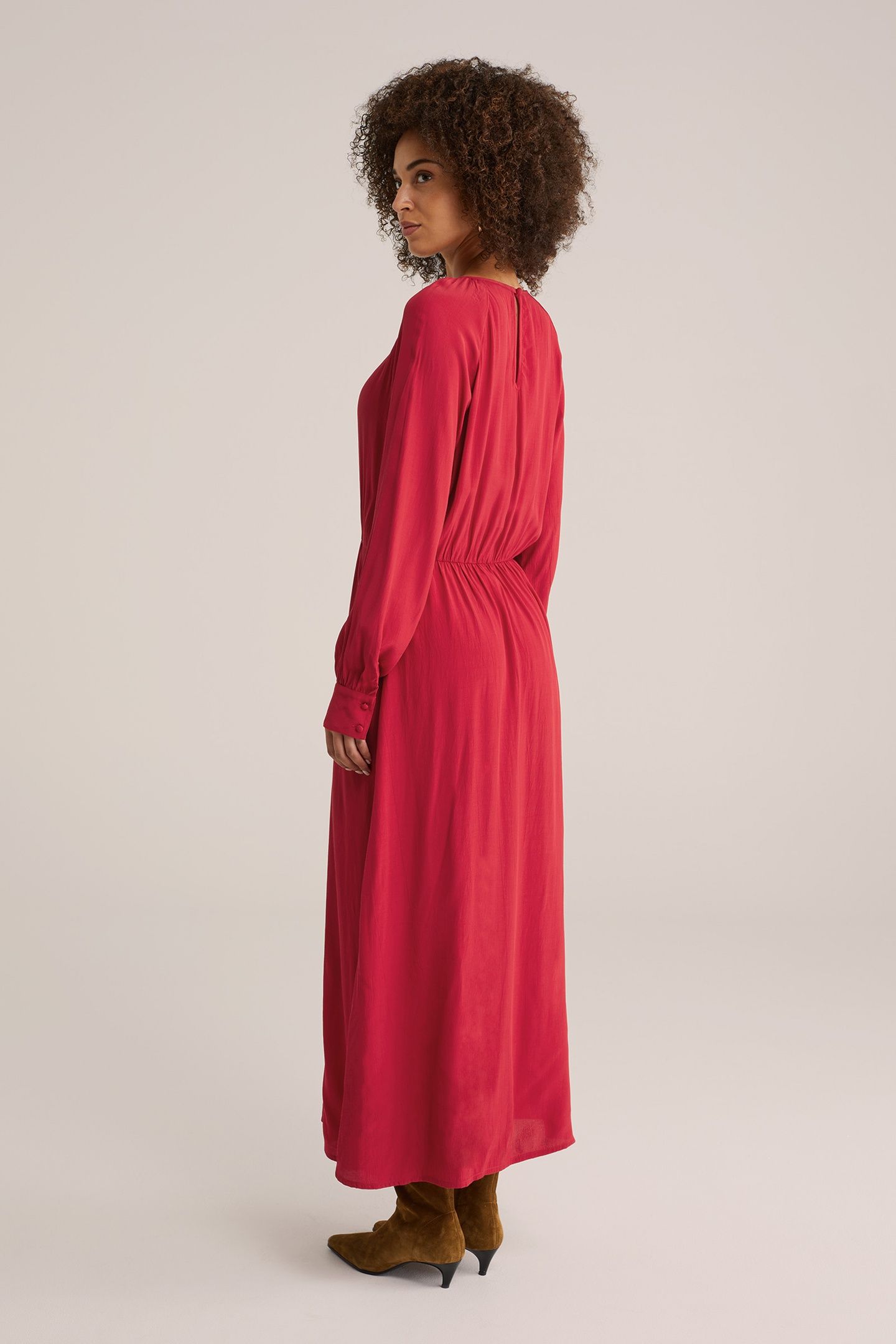 DRESS MAXI LENGTH FIRE RED 2