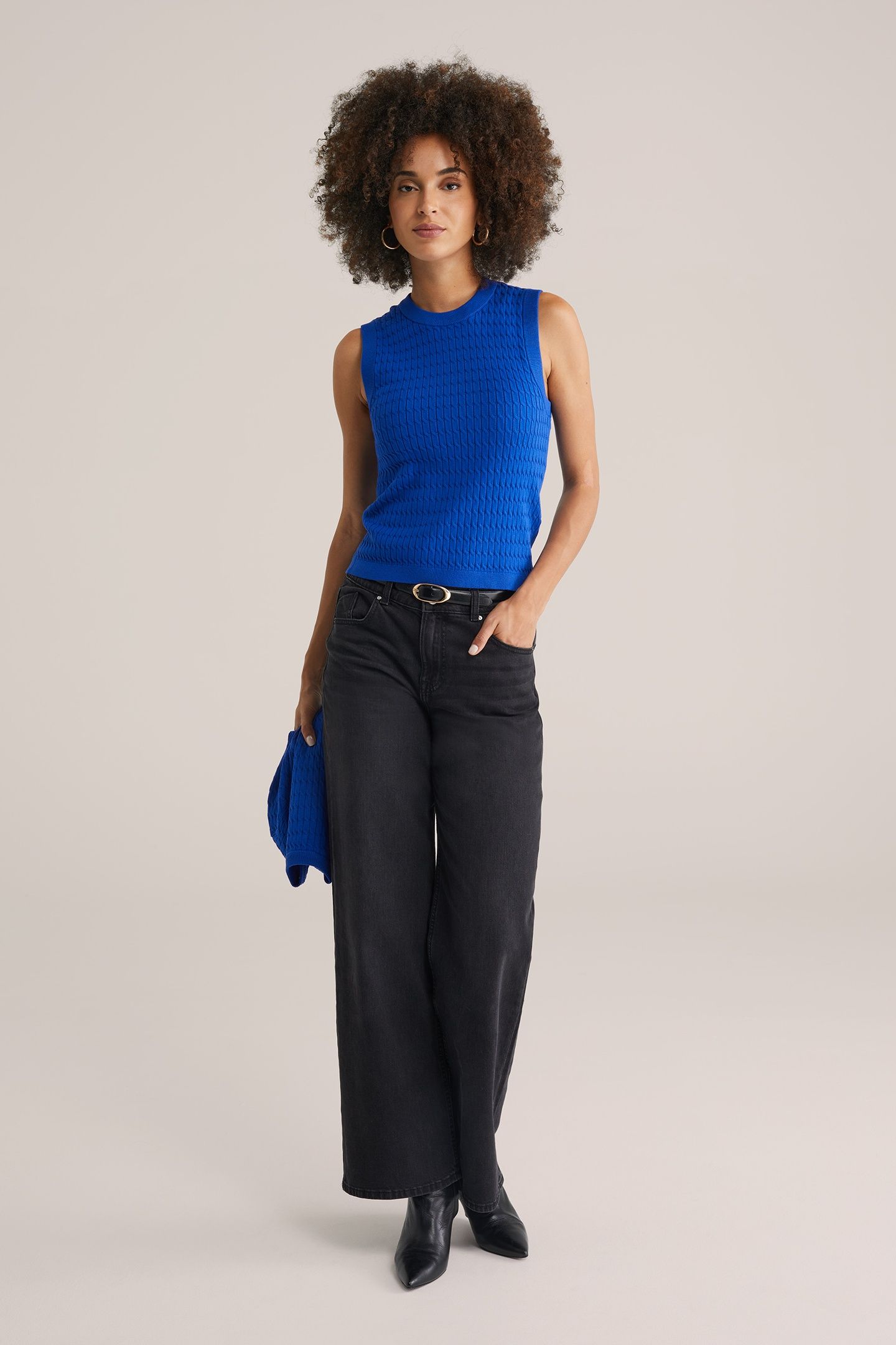 KNITTED CARDIGAN COBALT BLUE 4