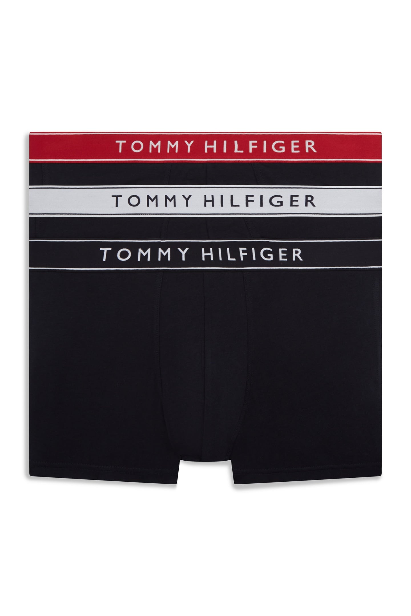 3-PACK WAISTBAND TRUNKS WHITE/MEDIUM RED/NAVY BLUE 1