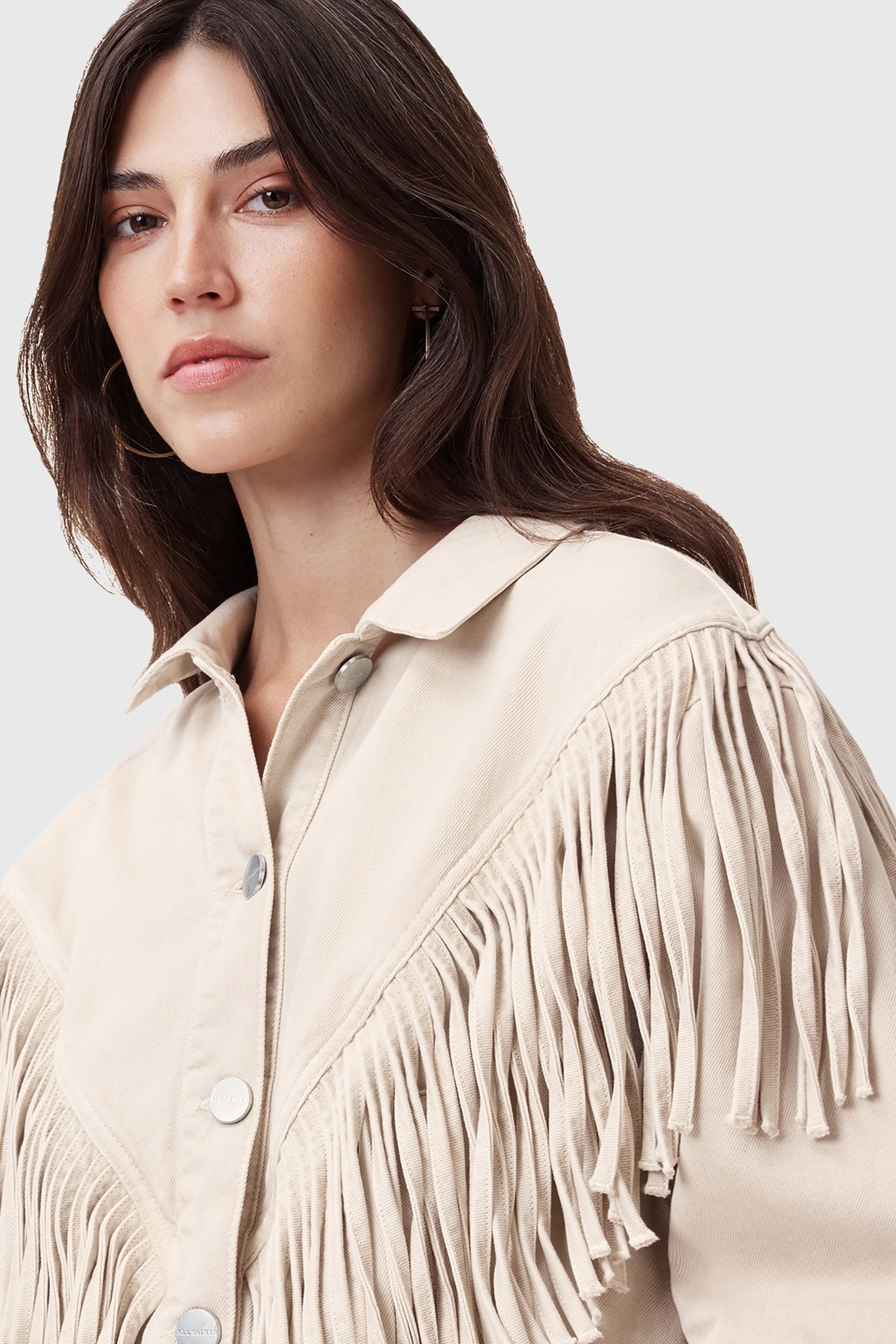 MARLENE FRNGE JACKET CREAM WHITE 9