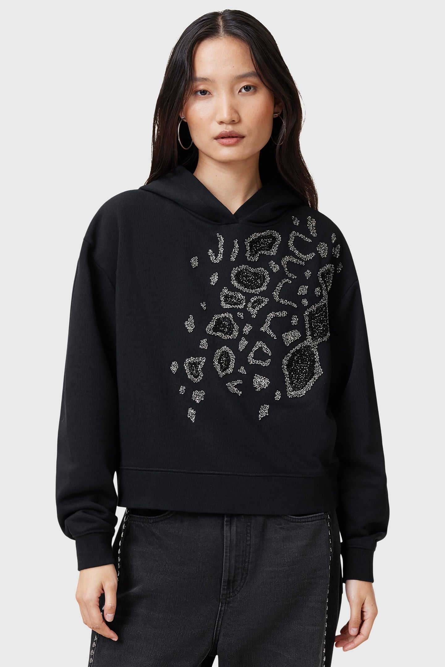 FLOW EMB PIPPA HOODY BLACK 2