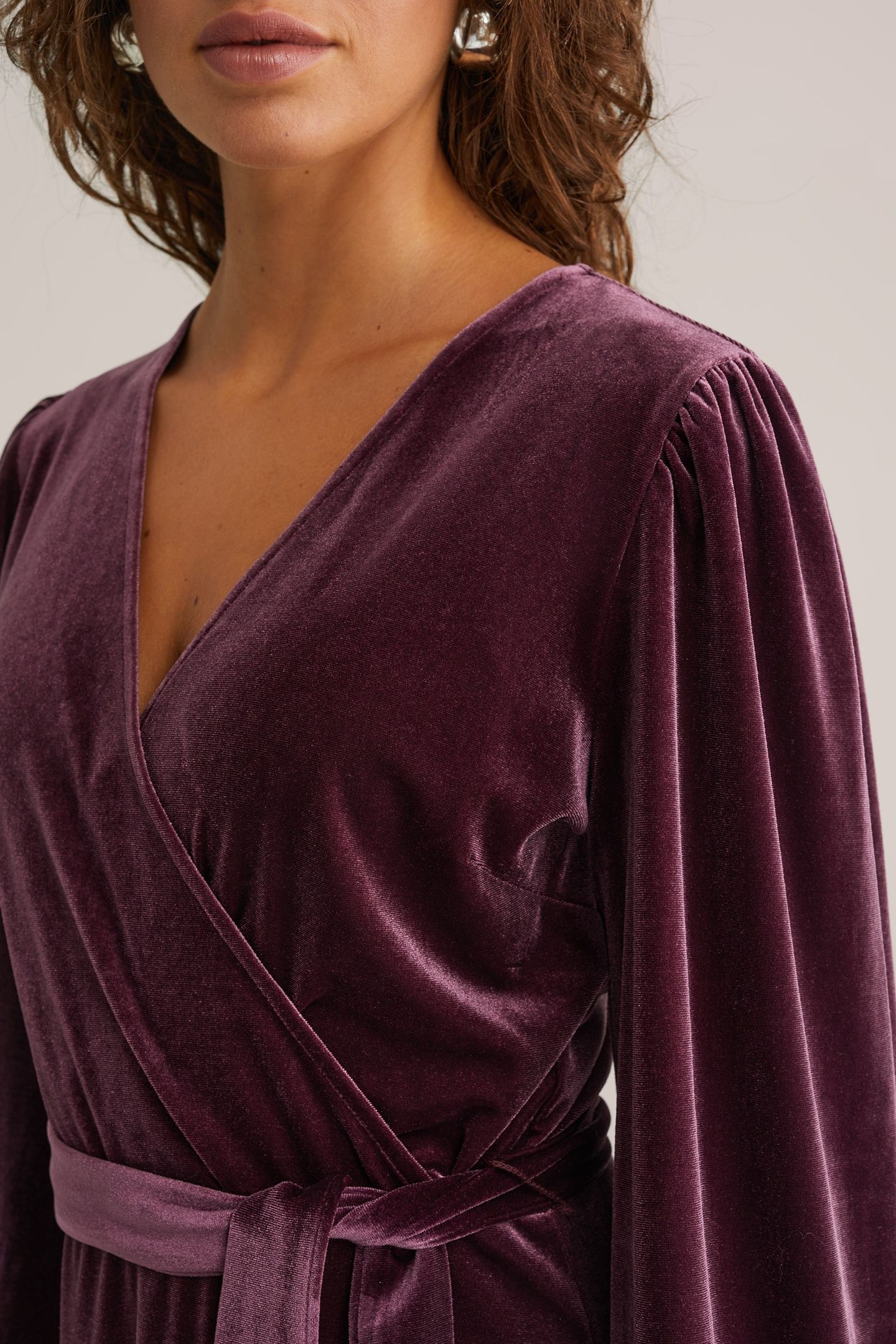 DRESS MID LENGTH AUBERGINE 5