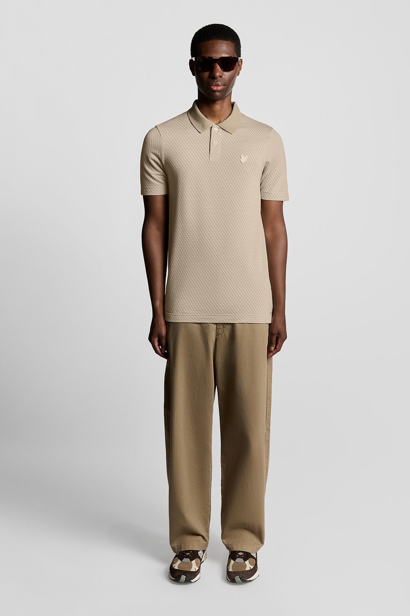 JACQUARD POLO SHIRT NATURAL 1
