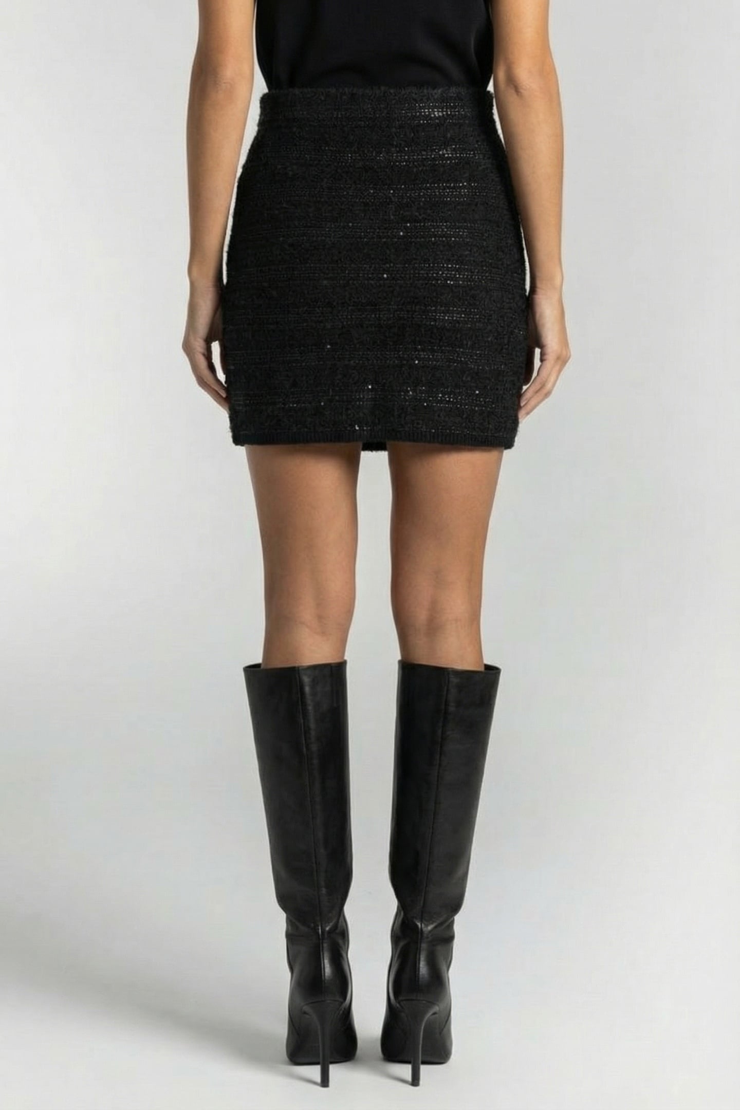 MARCIANO BY GUESS AMELIA A SHAPE SKIRT SWEATER JET BLACK 2