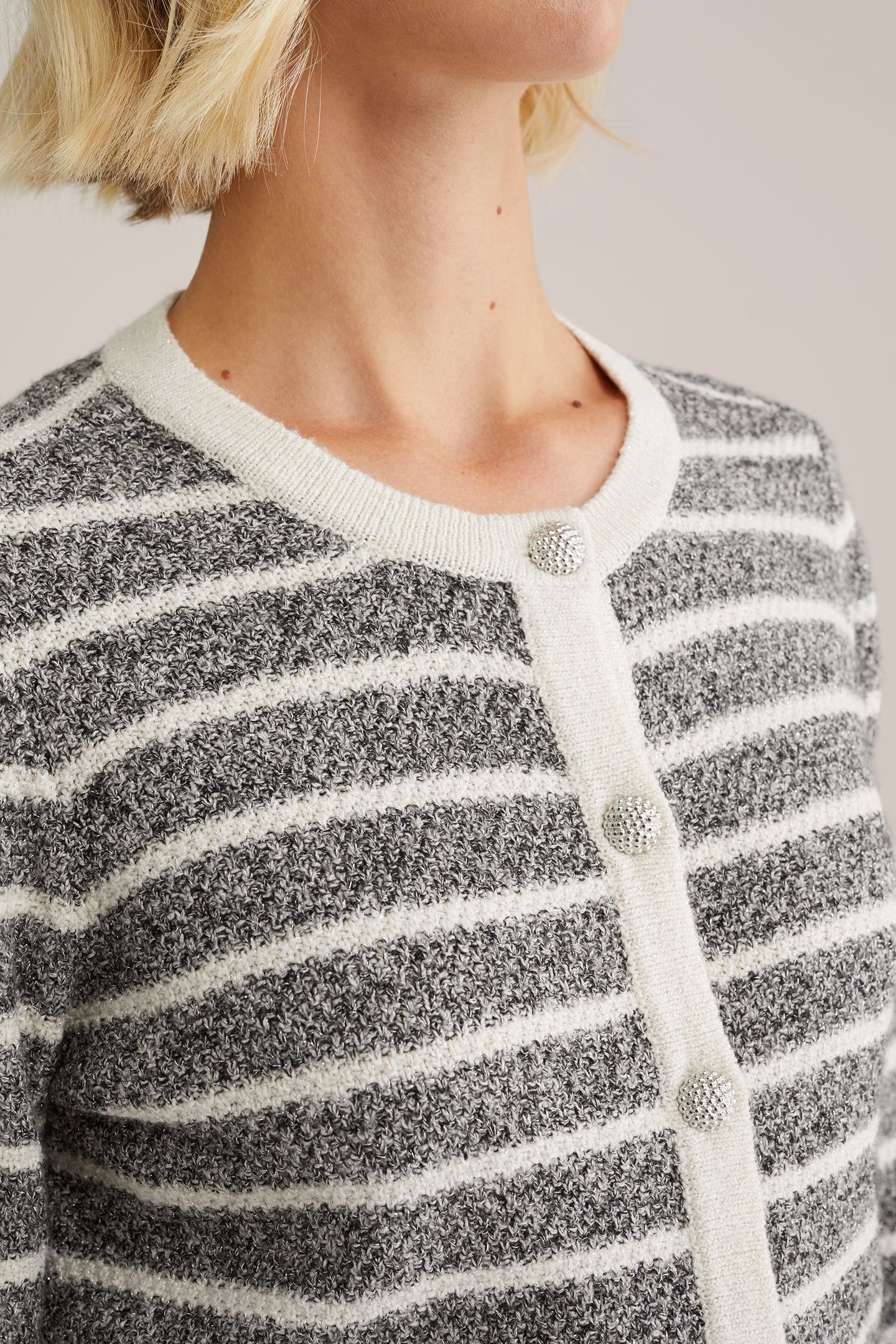 KNITTED CARDIGAN BLENDED LIGHT GREY 5
