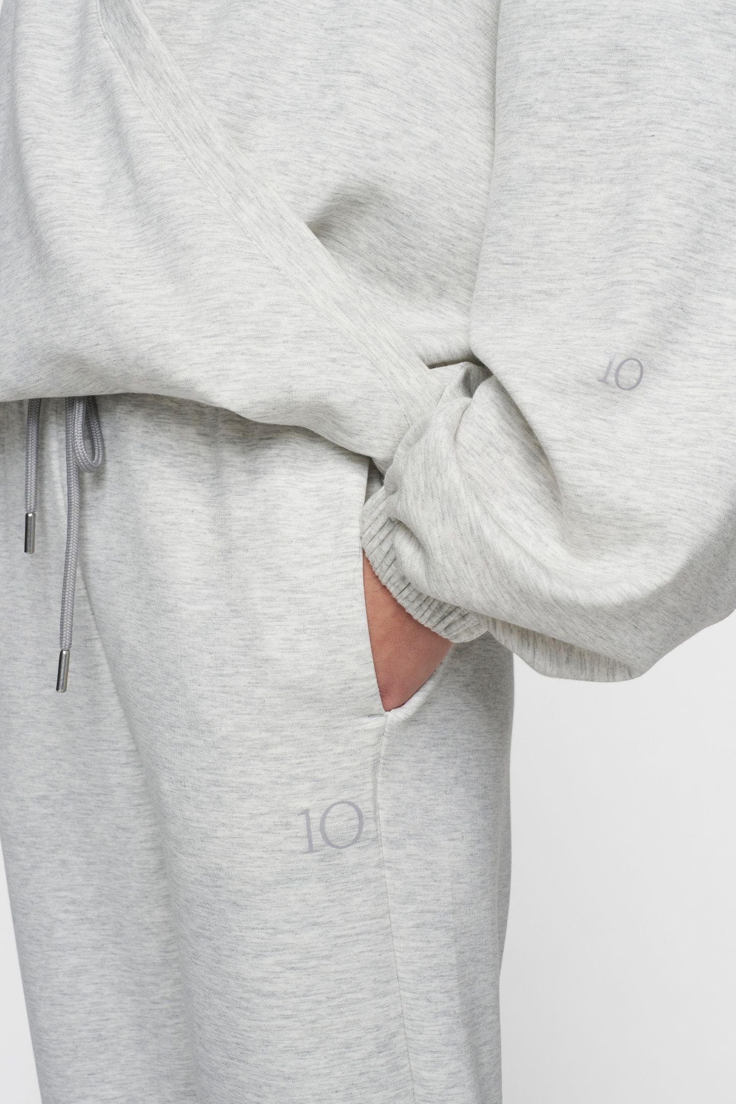 SOFT SCUBA CUFF JOGGER WHITE GREY MELEE 7