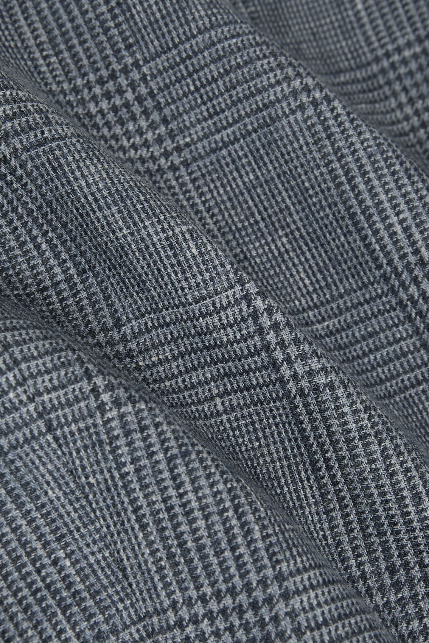 SB 2B NOTCH PRINCE OF WALES CHECK LINEN BLAZER SOFT BLUE 8