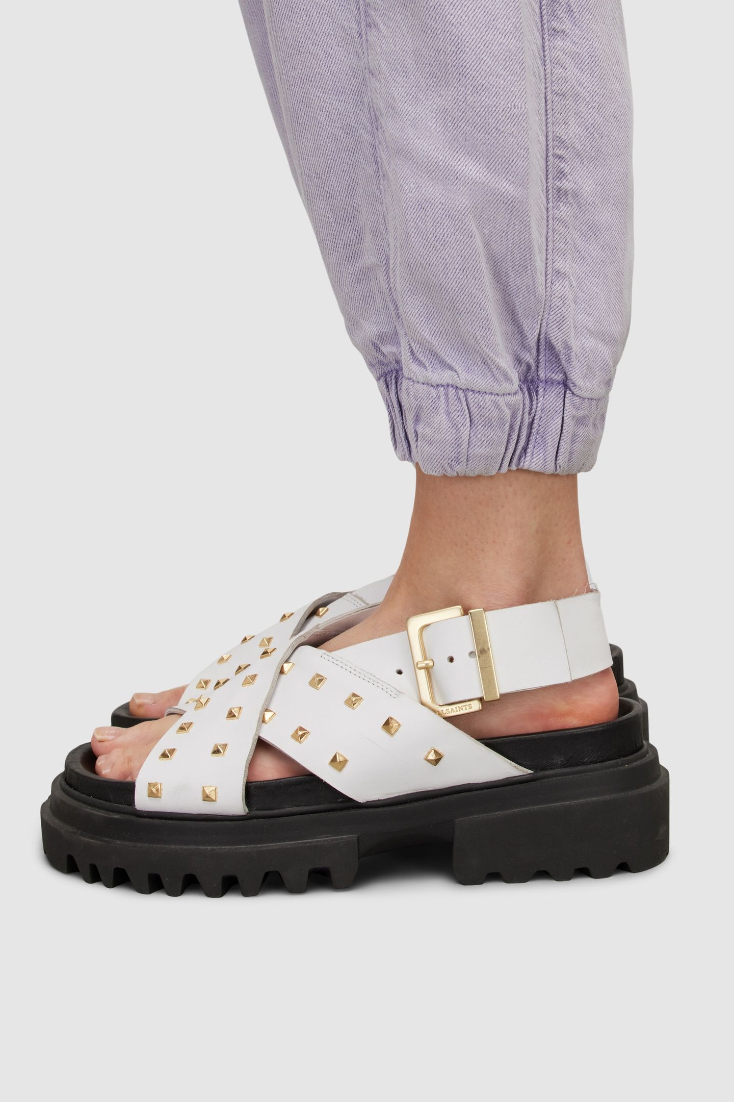 COSMO STUD SANDAL CHALK WHITE/BRASS 7