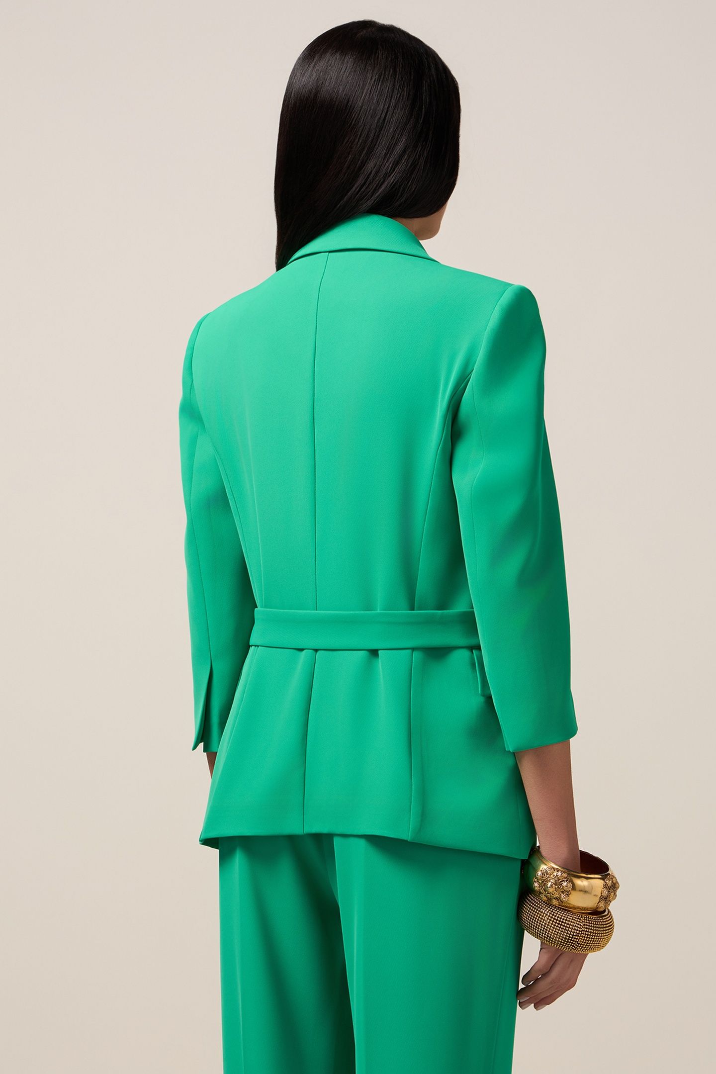 DOUBLE-BREASTED BLAZER WITH SASH GREEN 2