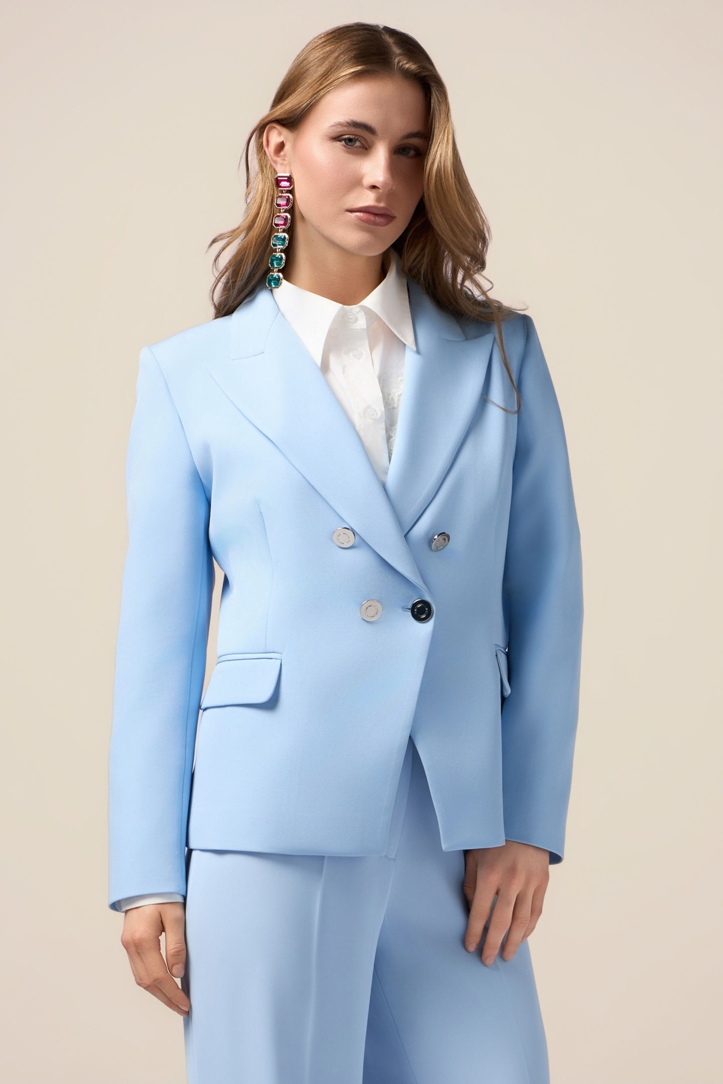 DOUBLE-BREASTED BLAZER LIGHT BLUE 1