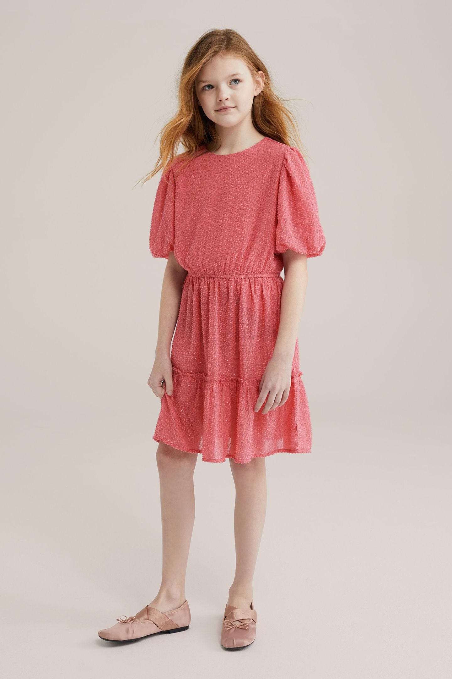 DRESS MID LENGTH CORAL PINK 2