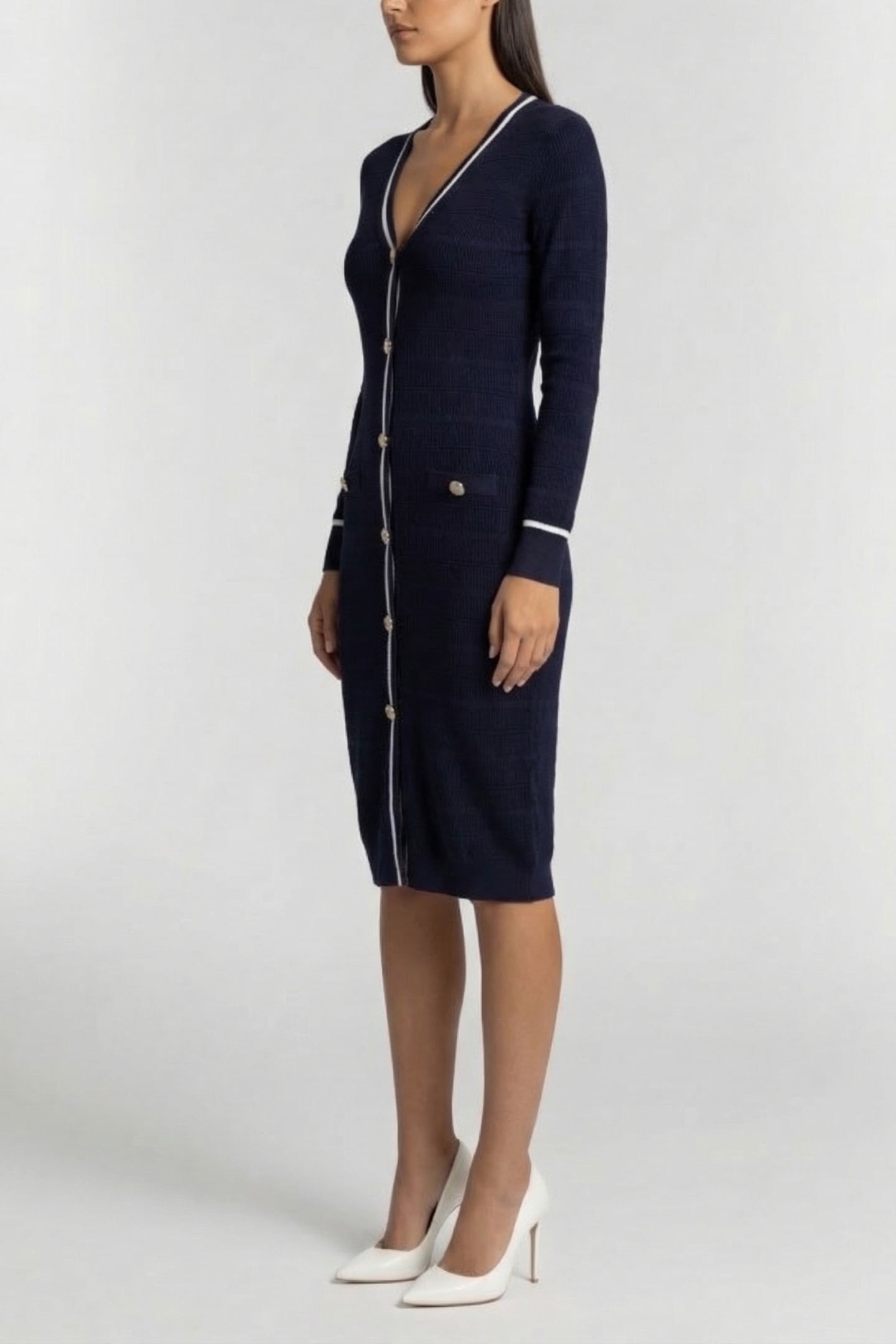 MARCIANO BY GUESS ADA LONG CARDI SWEATER NOCTURNAL NAVY 3