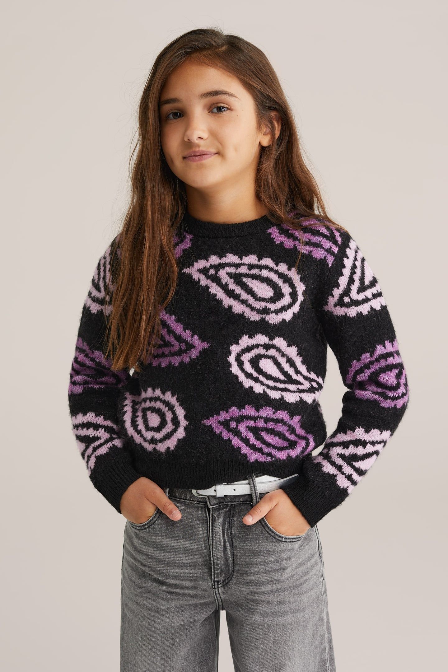KNITTED PULLOVER DARK PURPLE 1