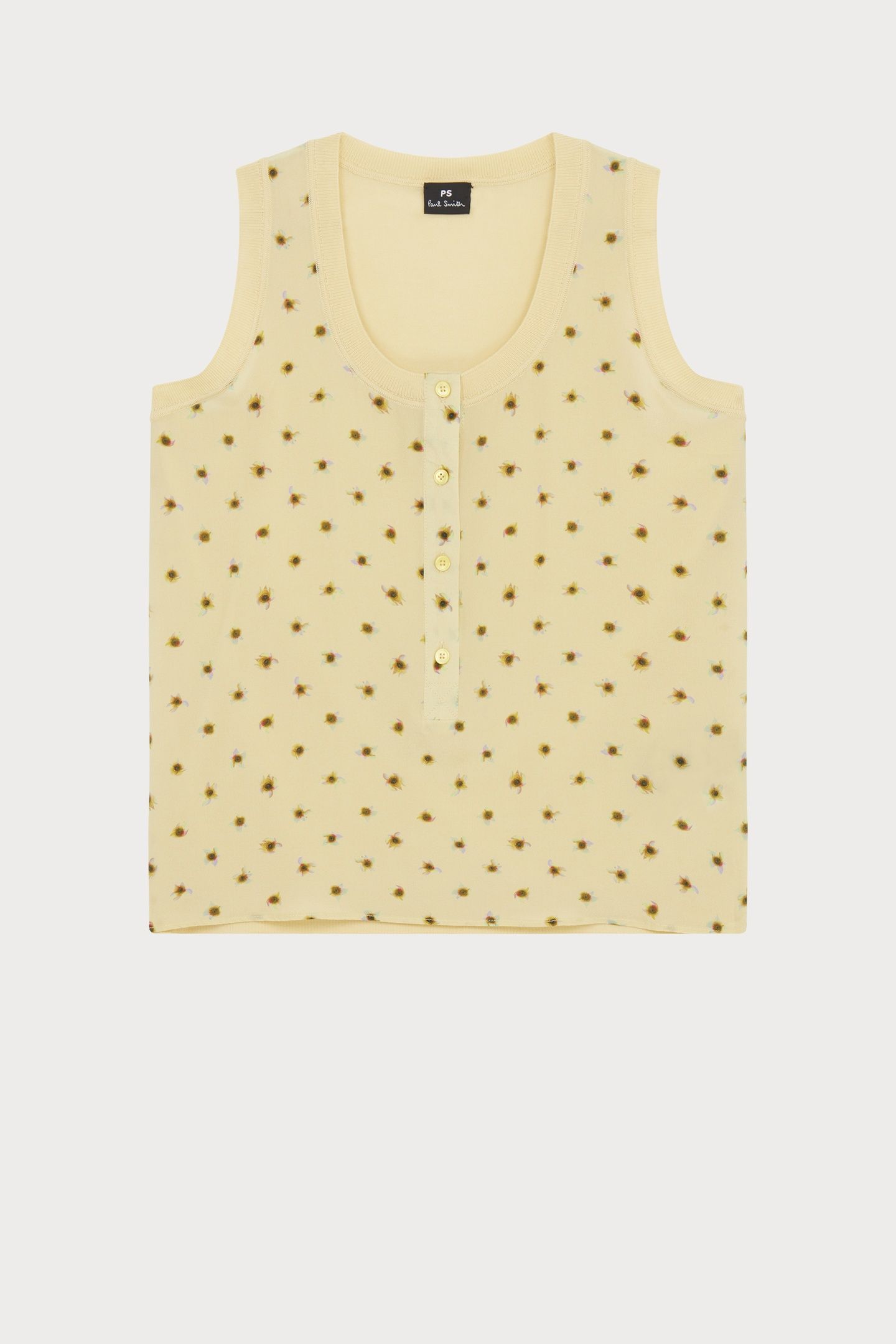 KNITTED VEST WOVEN FRONT YELLOW 2