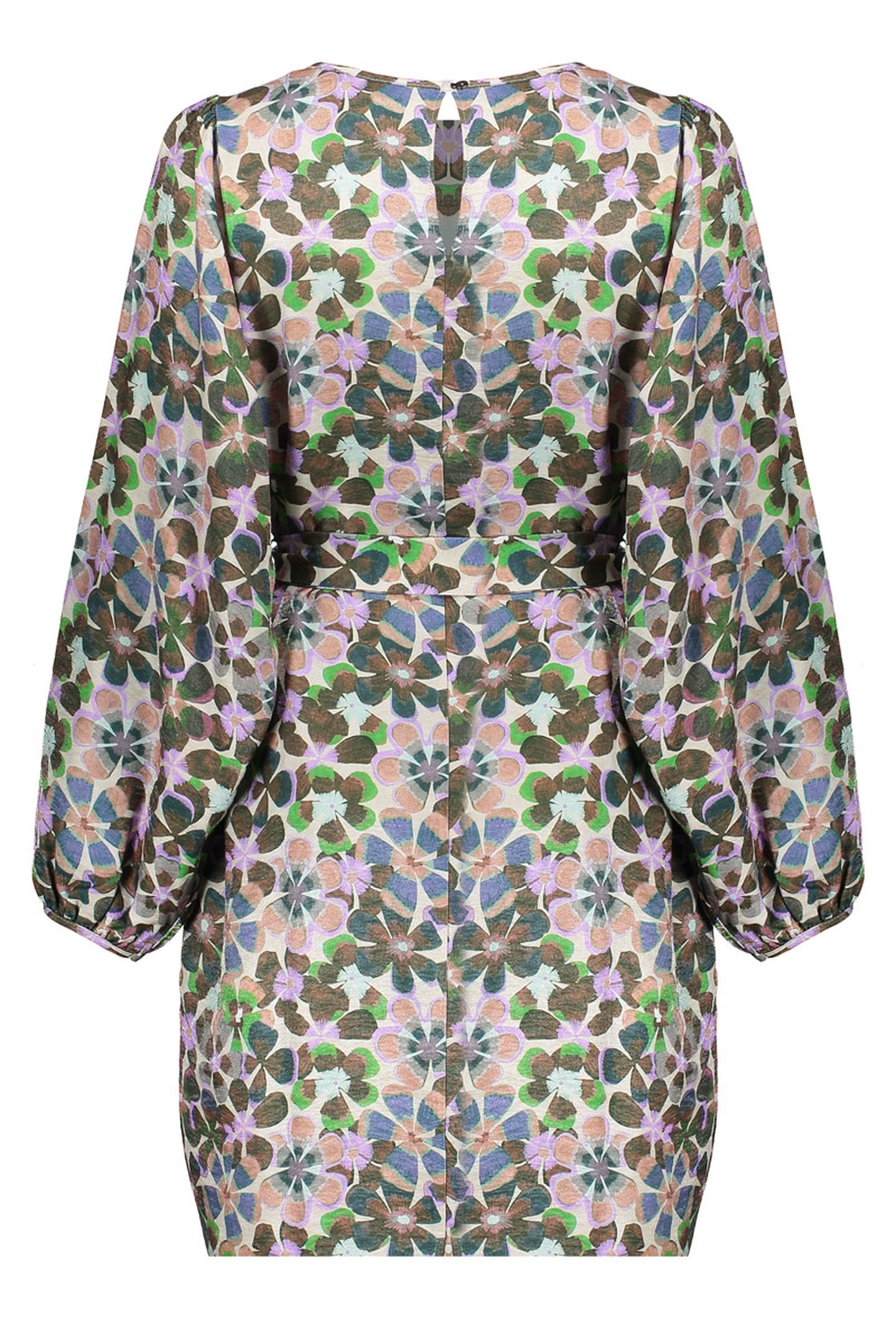 DRESS FLOWERS GREEN/LILA 2