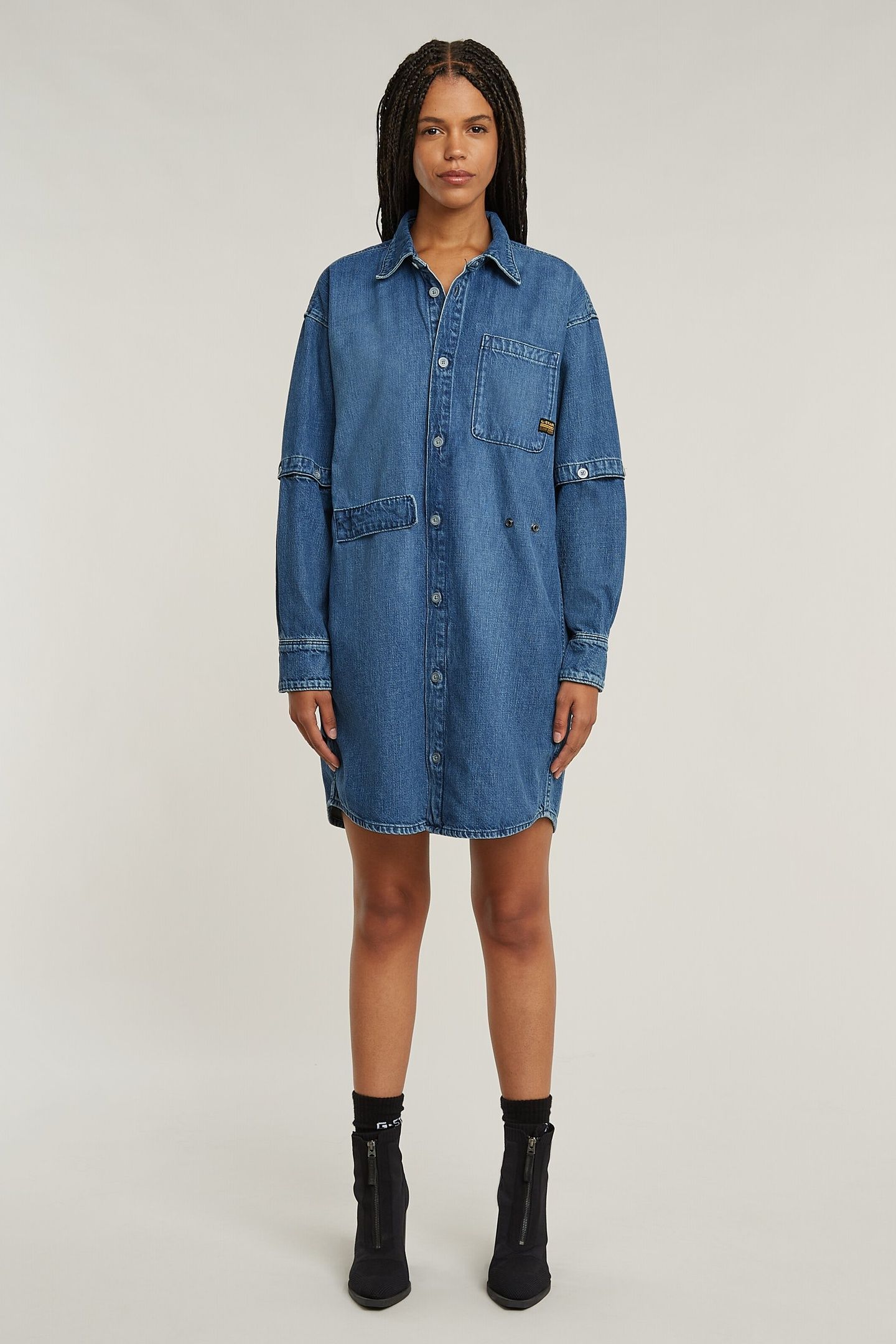 MODULAR SHIRT DRESS L/S FADED EVERGLADE 1