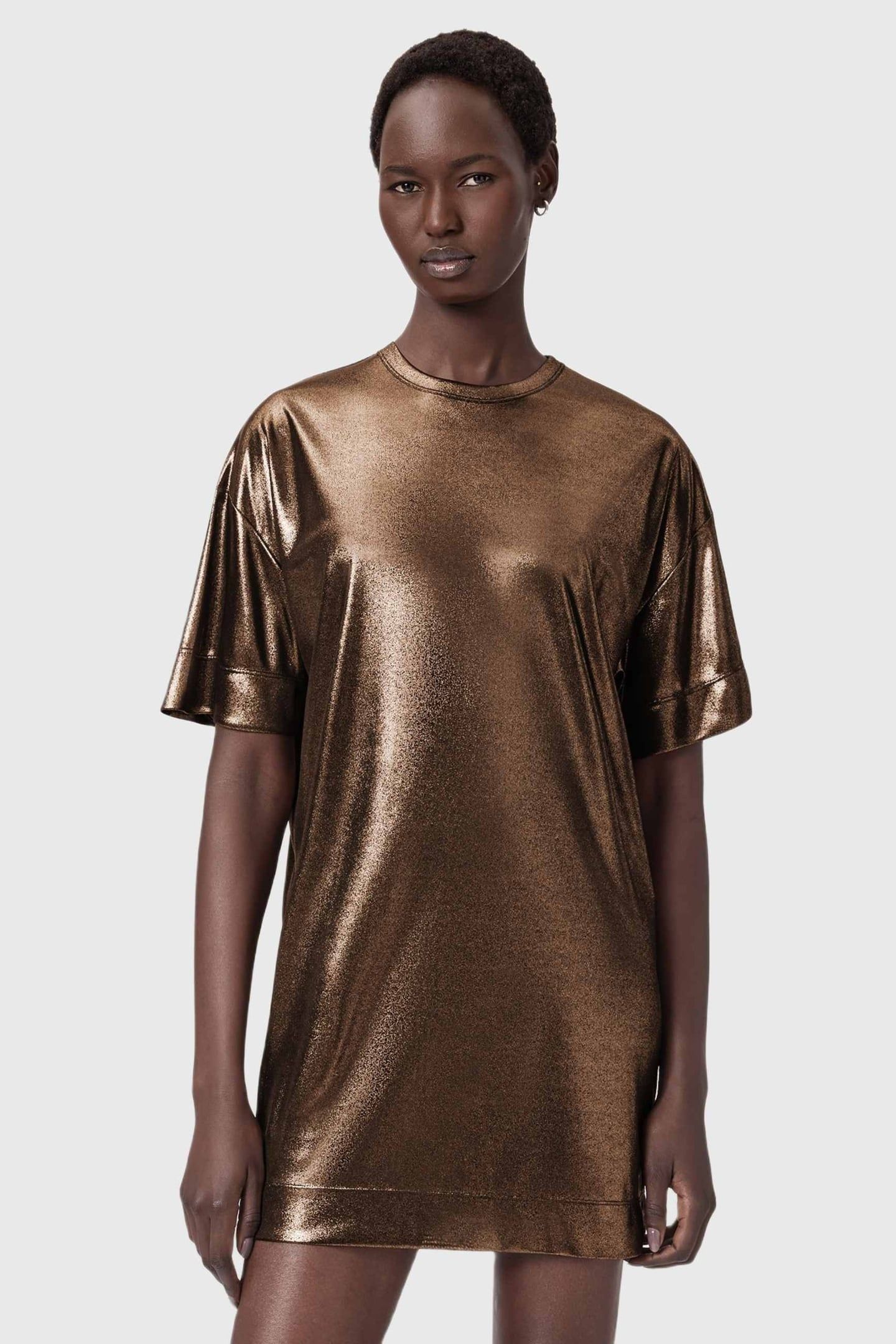 SPARKLE TEE DRESS BRONZE GOLD 1