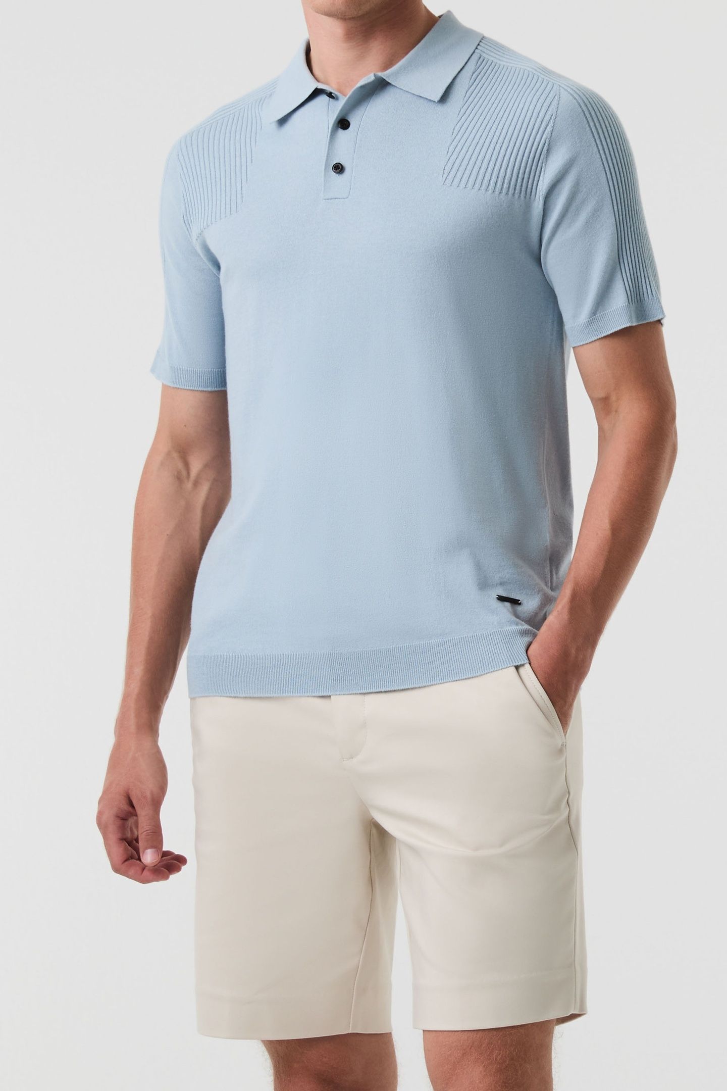 FOTOL V1.Y9.01 FLAT-KNIT-SHIRT FOG BLUE 1