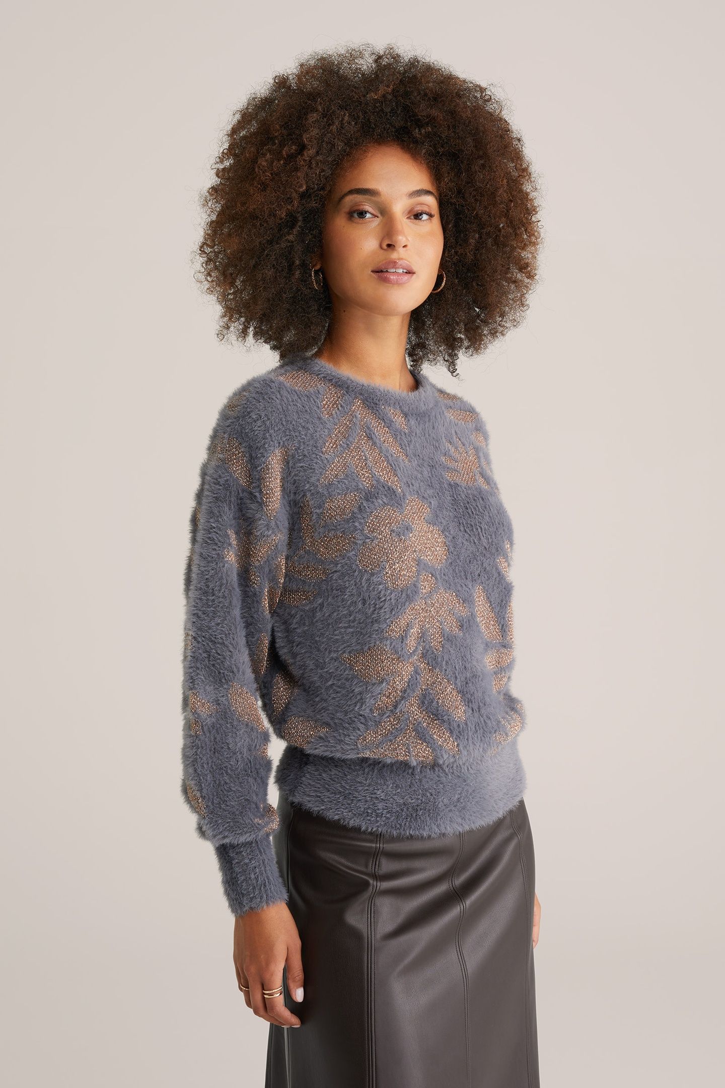 KNITTED PULLOVER GREYISH BLUE 1
