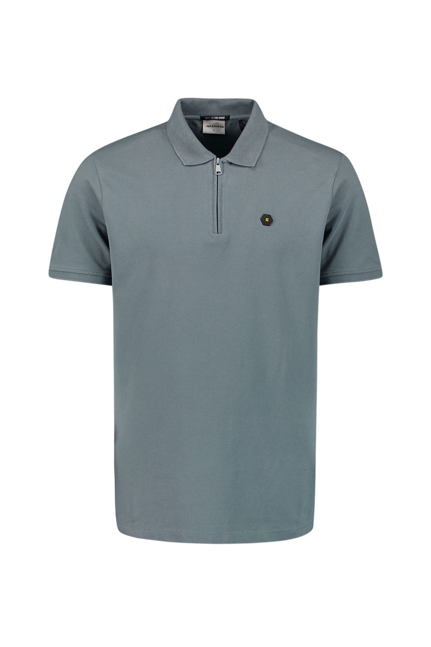 POLO ZIP PIQUE GARMENT DYED WASHED BLUE 5