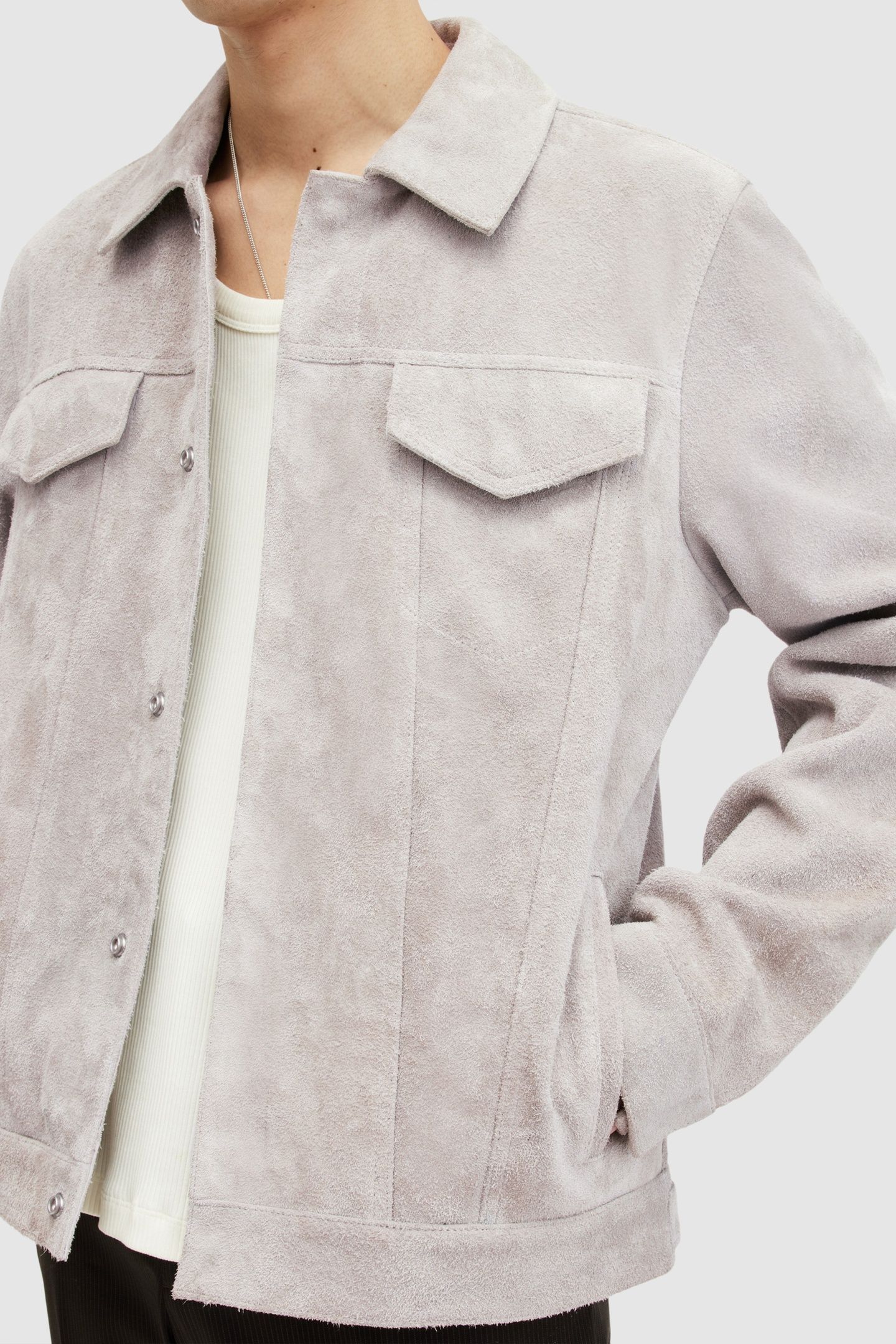 HOPPER TRUCKER JACKE OATMEAL WHITE 8