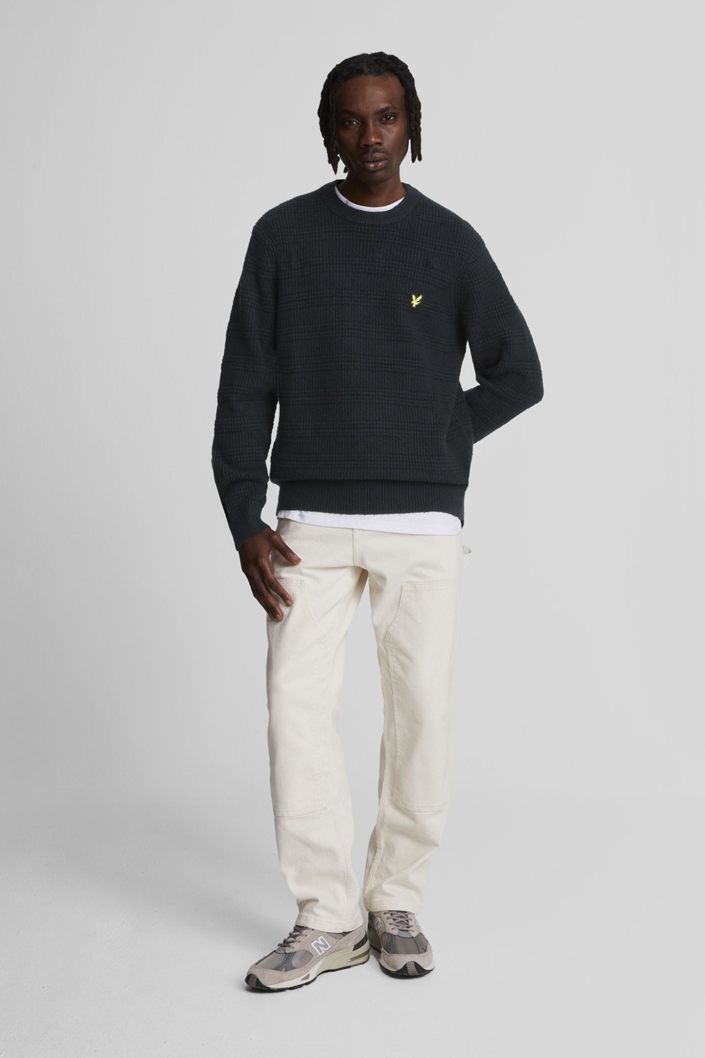 WAFFLE KNIT JUMPER JET BLACK 1