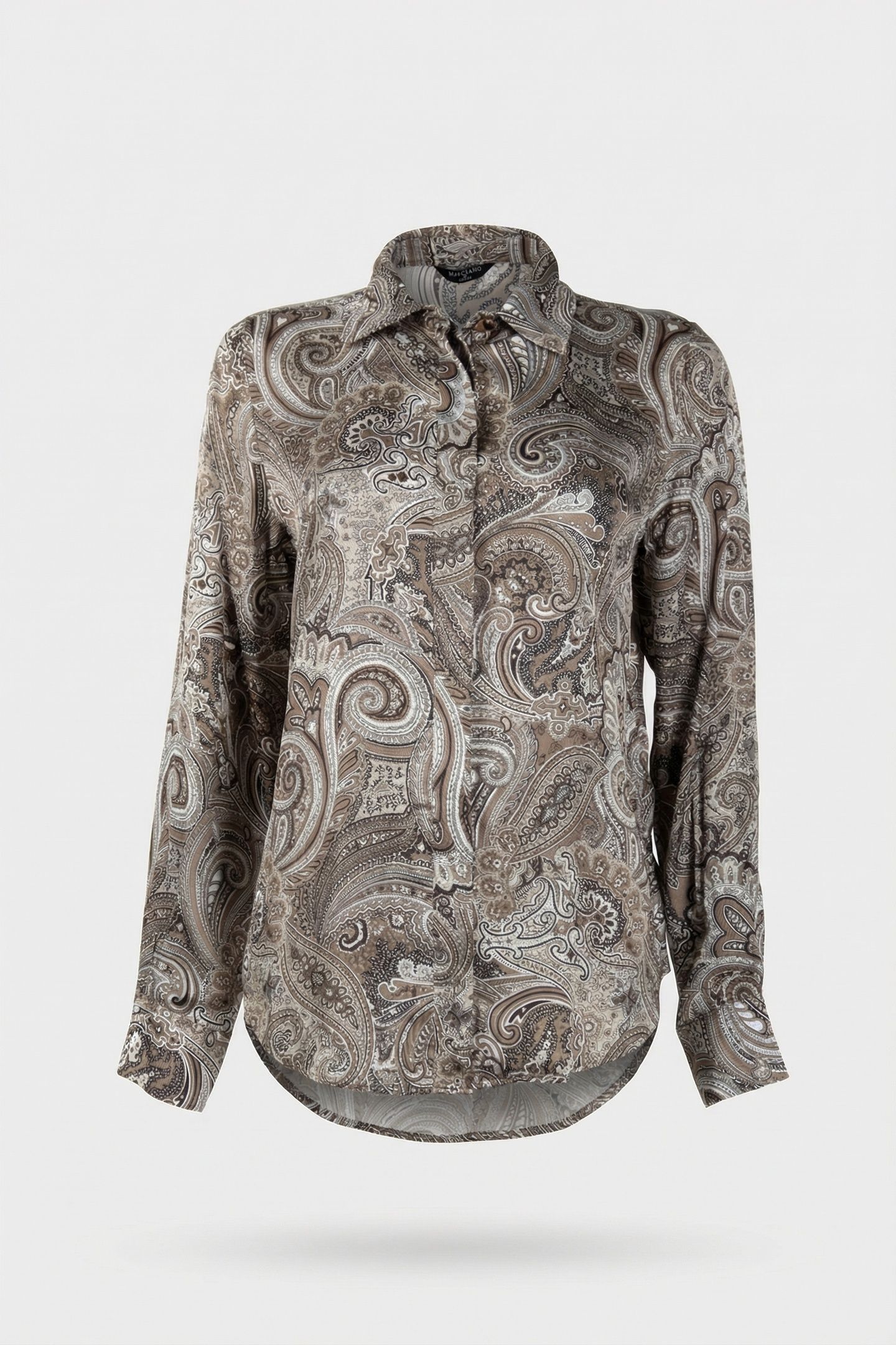 MARCIANO BY GUESS NEW MELISSA SHIRT FLORAL PAISLEY TAUPE 3